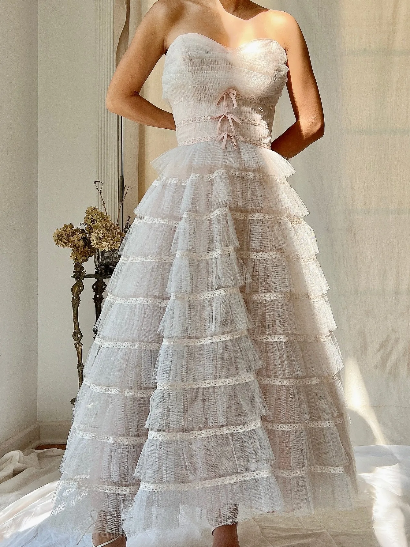 1950s Tulle Blush Dress - XS/S