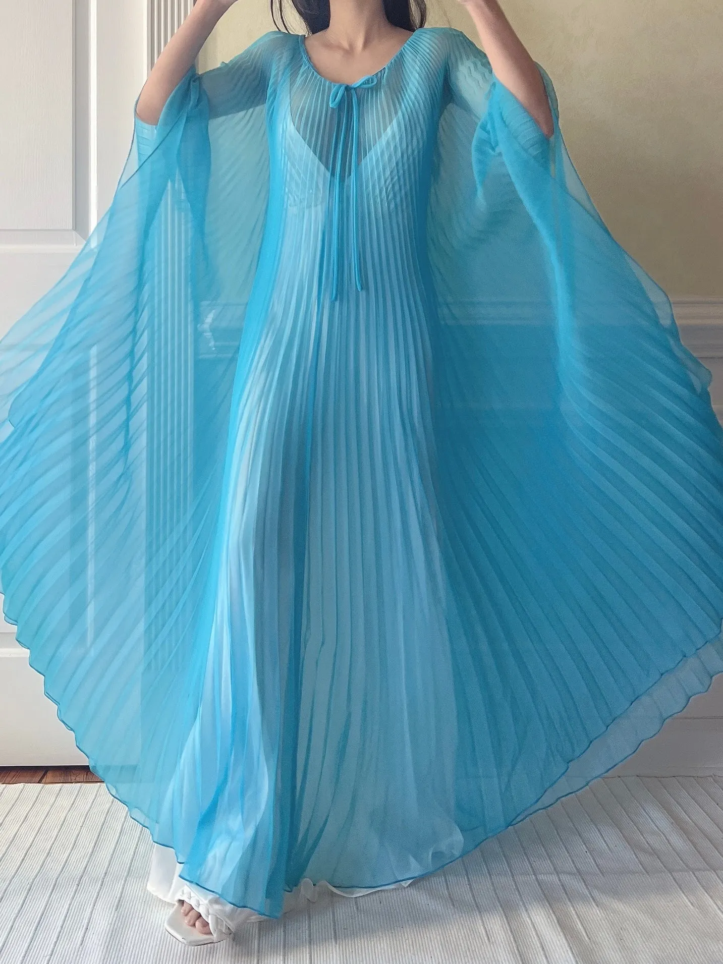 1960s Sheer Chiffon Caftan - OSFM