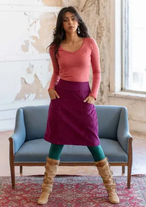 Aalia Corduroy Skirt Plum Caspia