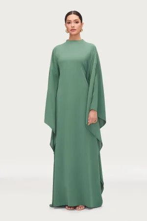 Amira Butterfly Inner Tie Abaya Dress - Sage