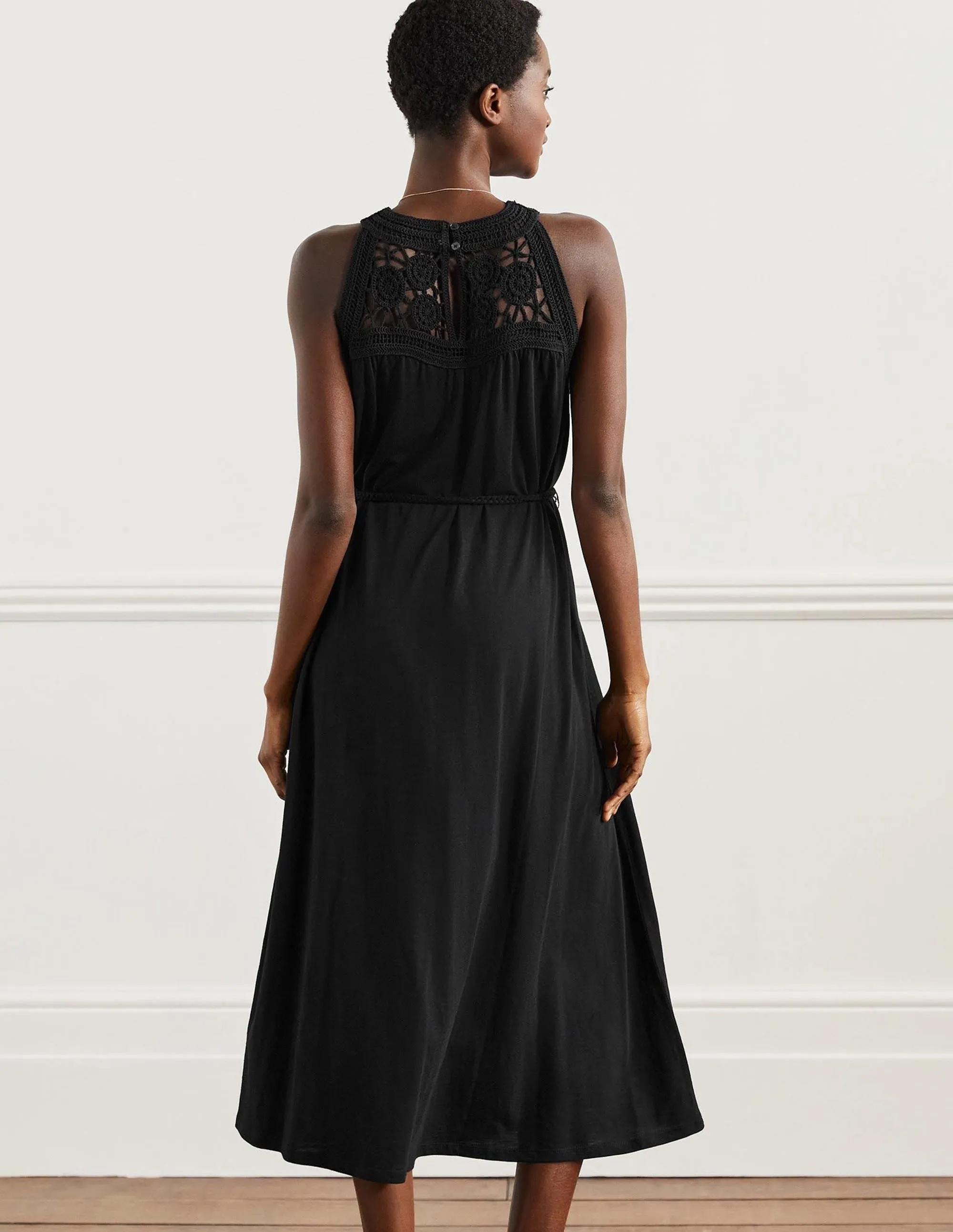Anais Jersey Midi Dress-Black