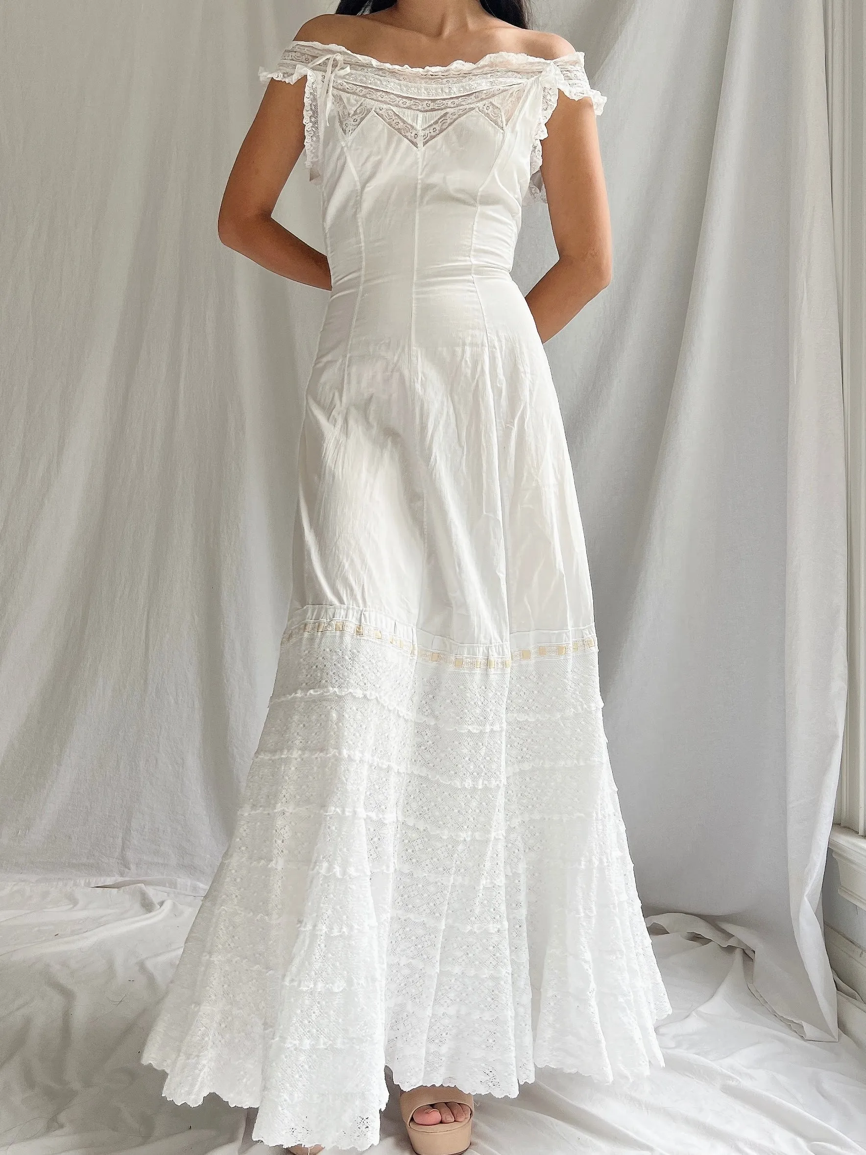 Antique Cotton Chemise - S