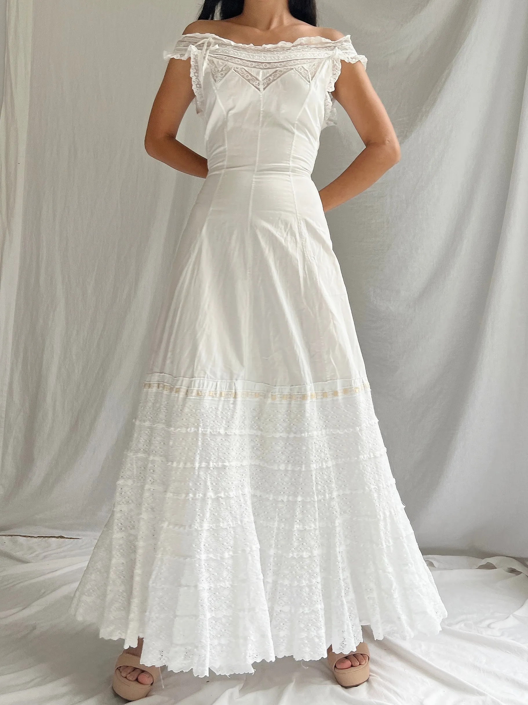 Antique Cotton Chemise - S