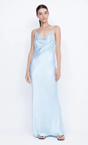 ARABELLA BACKLESS DRESS - DOLPHIN BLUE