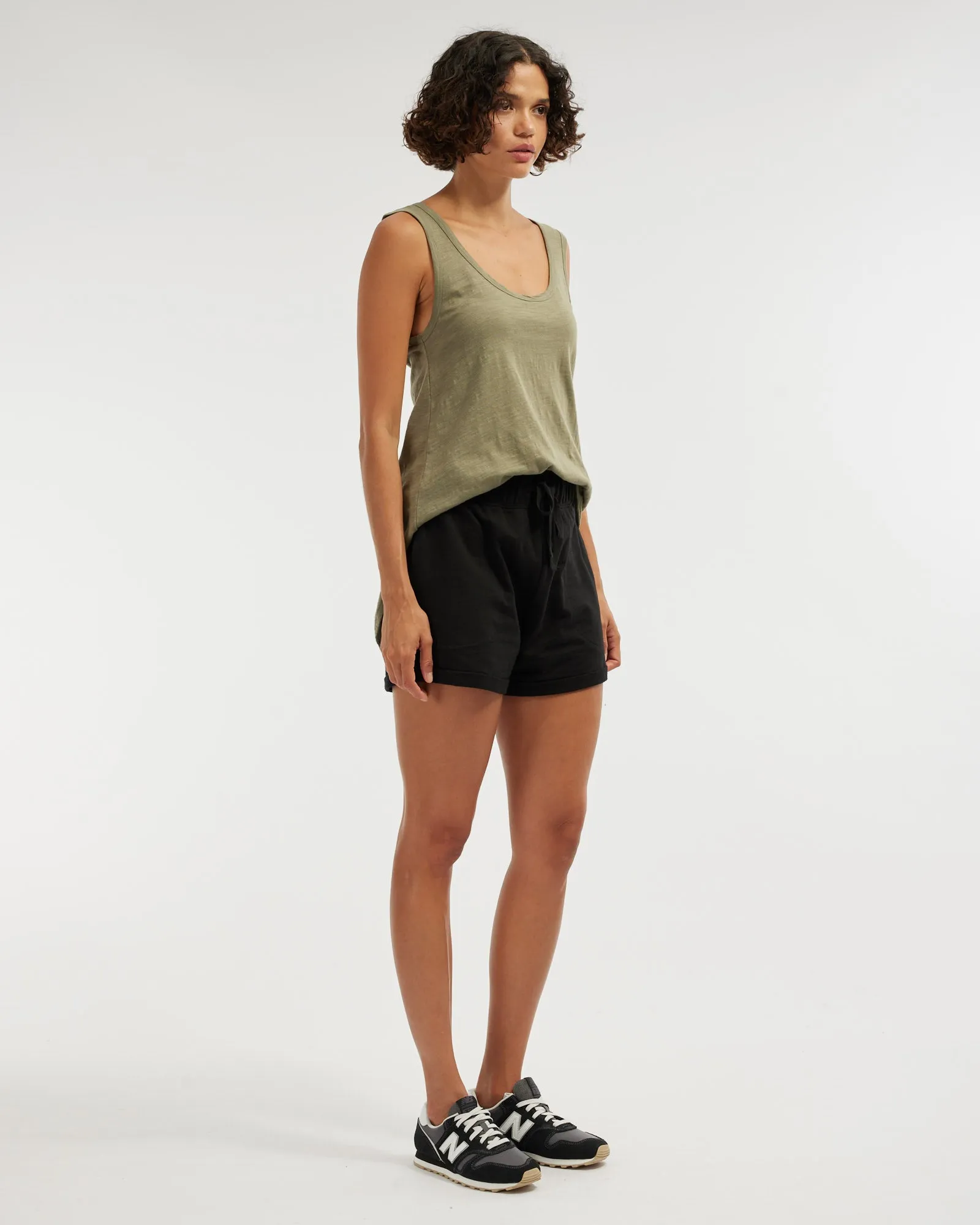 Bailey Rounded Hem Tank - Khaki