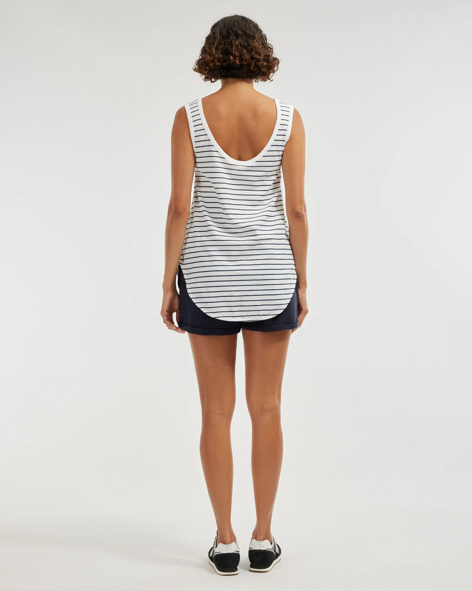Bailey Rounded Hem Tank - Stripe