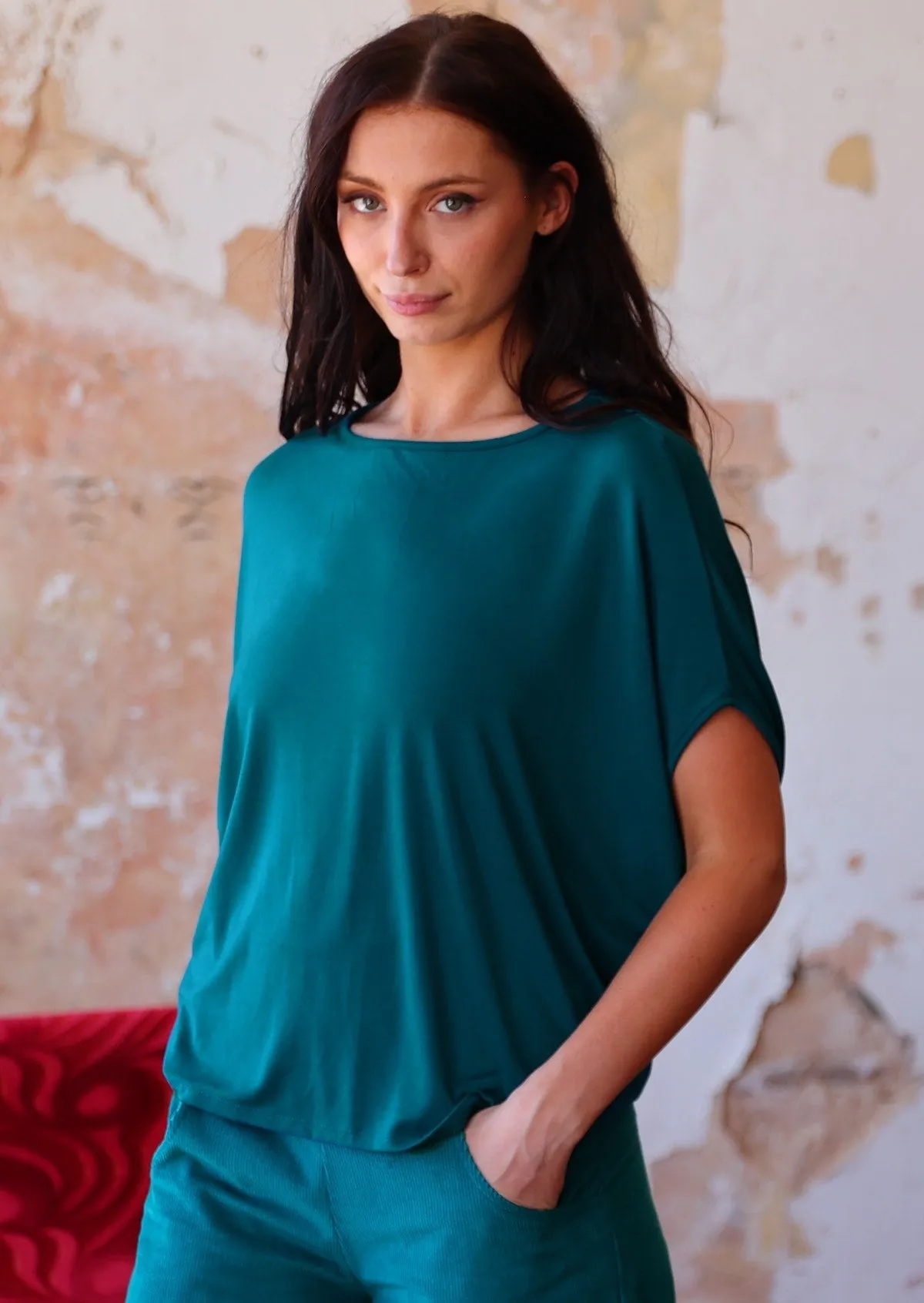 Batwing T-shirt Teal