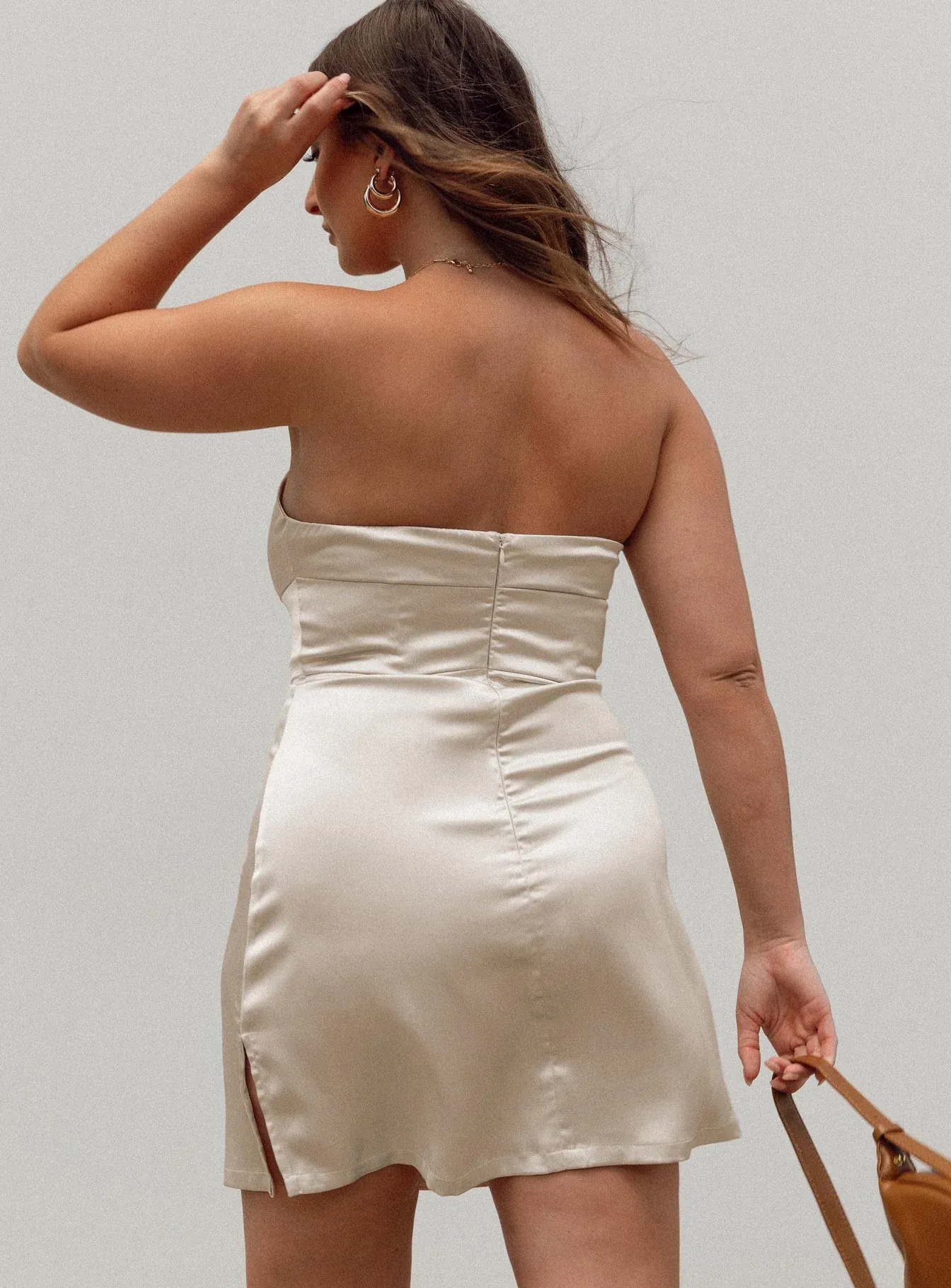Belli Strapless Mini Dress Champagne