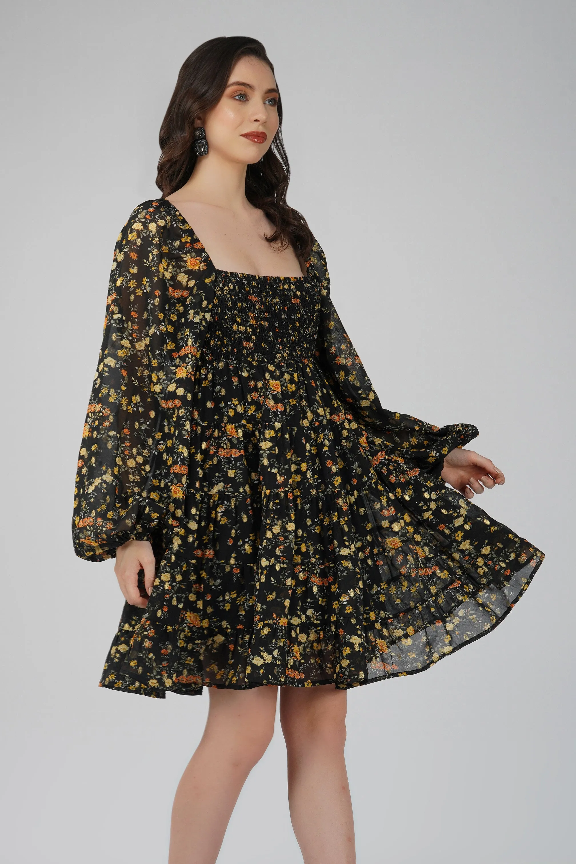 Biba Mini in Black Floral