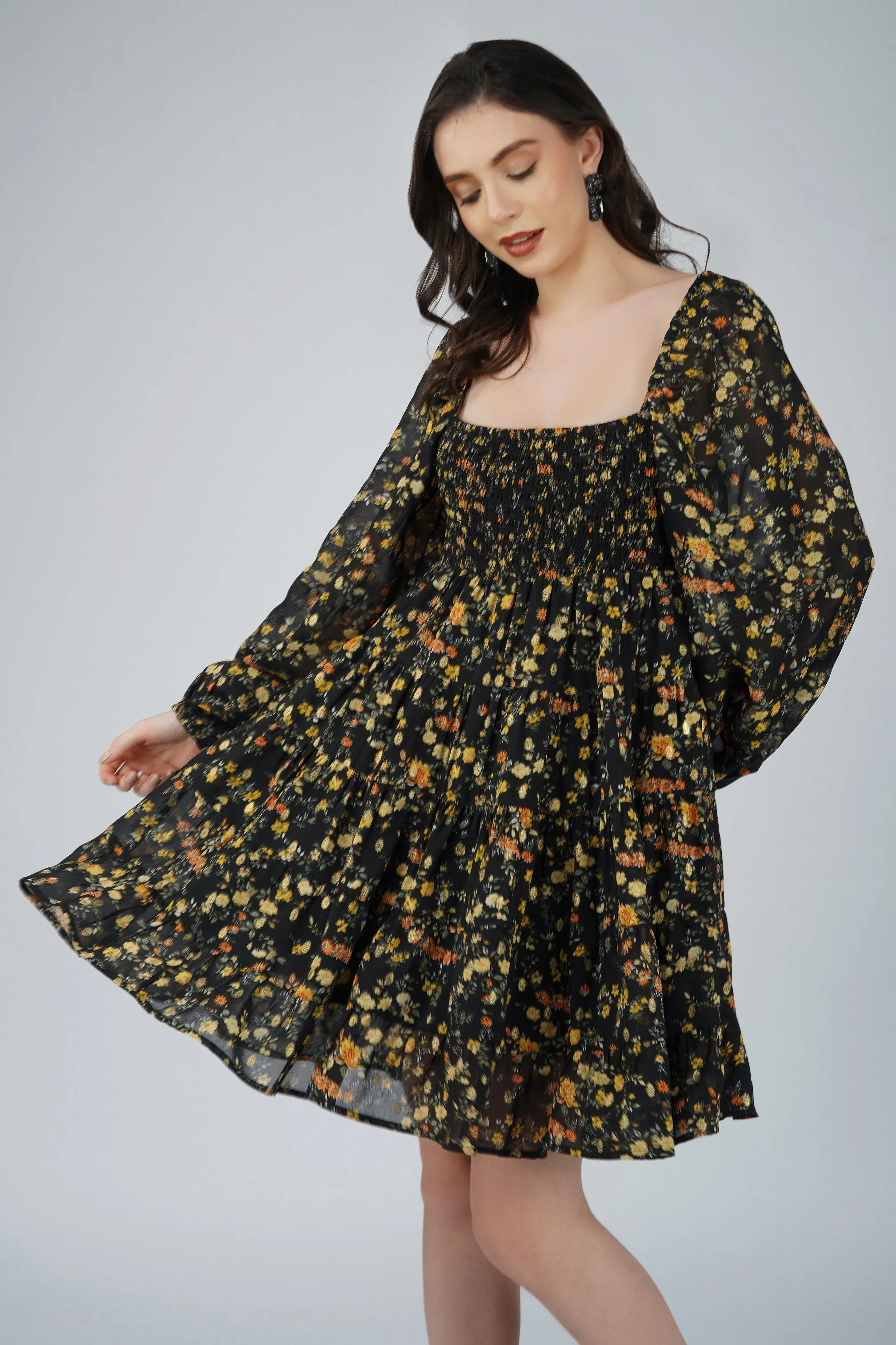 Biba Mini in Black Floral