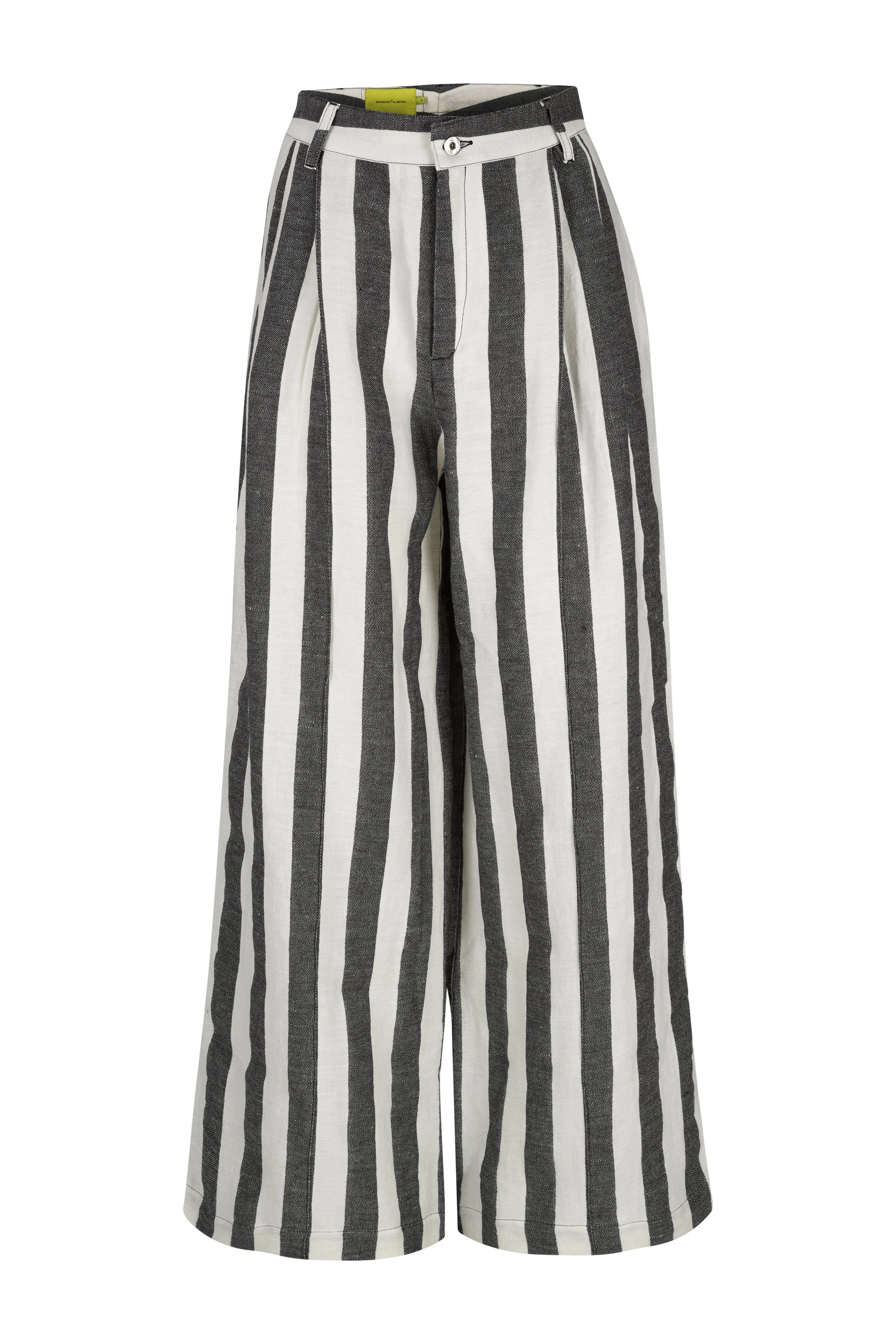 BLACK AND WHITE STRIPES WIDE LEG TROUSERS