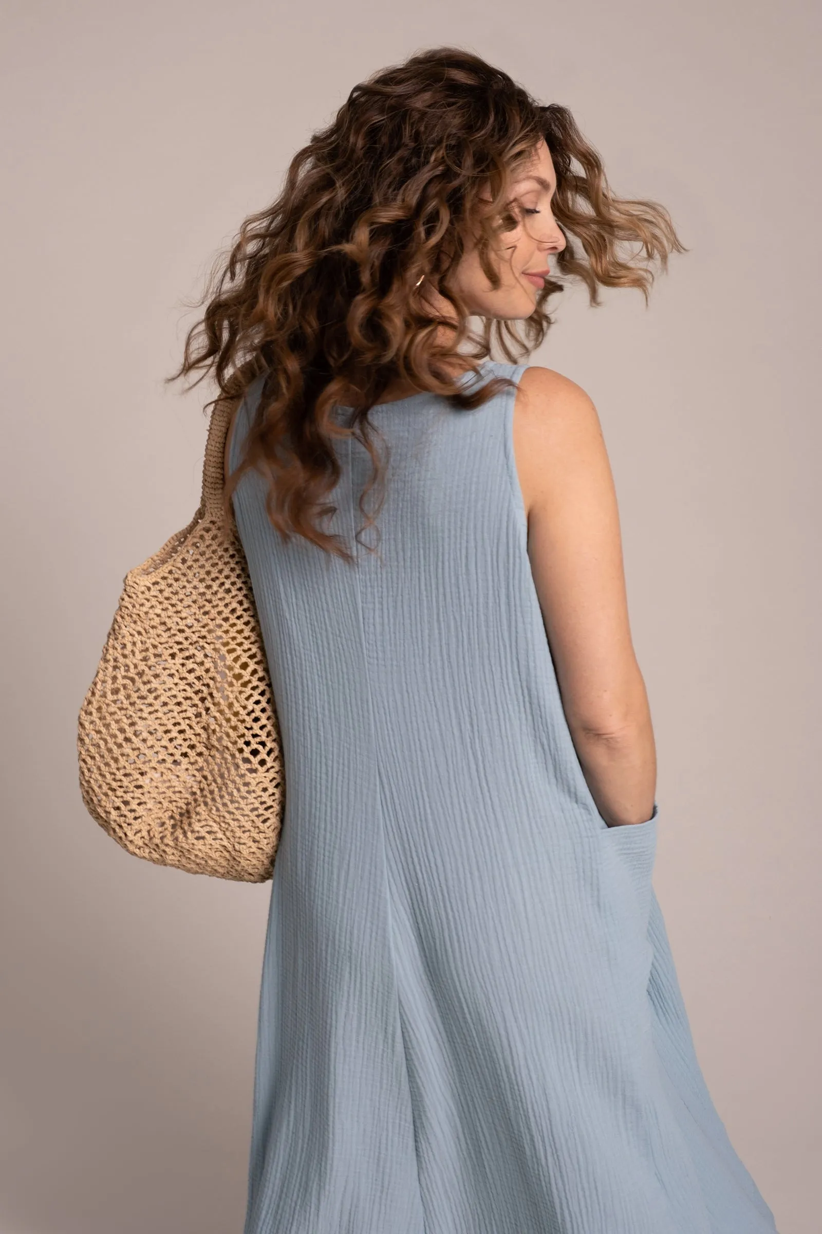 Breeze EZ Flare Dress | Stone Blue