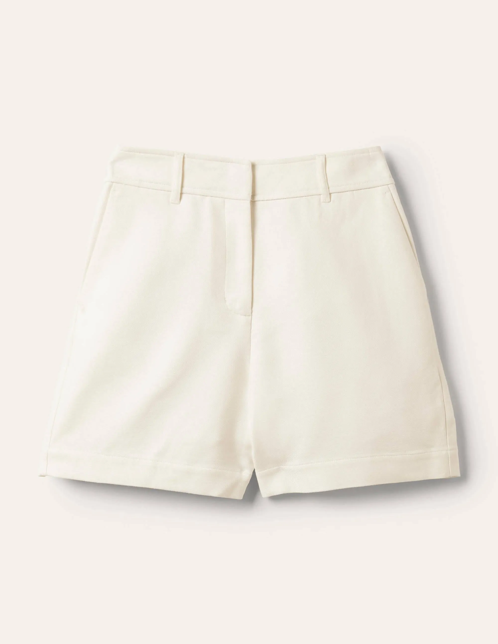Carrie High Waisted Shorts-Ivory