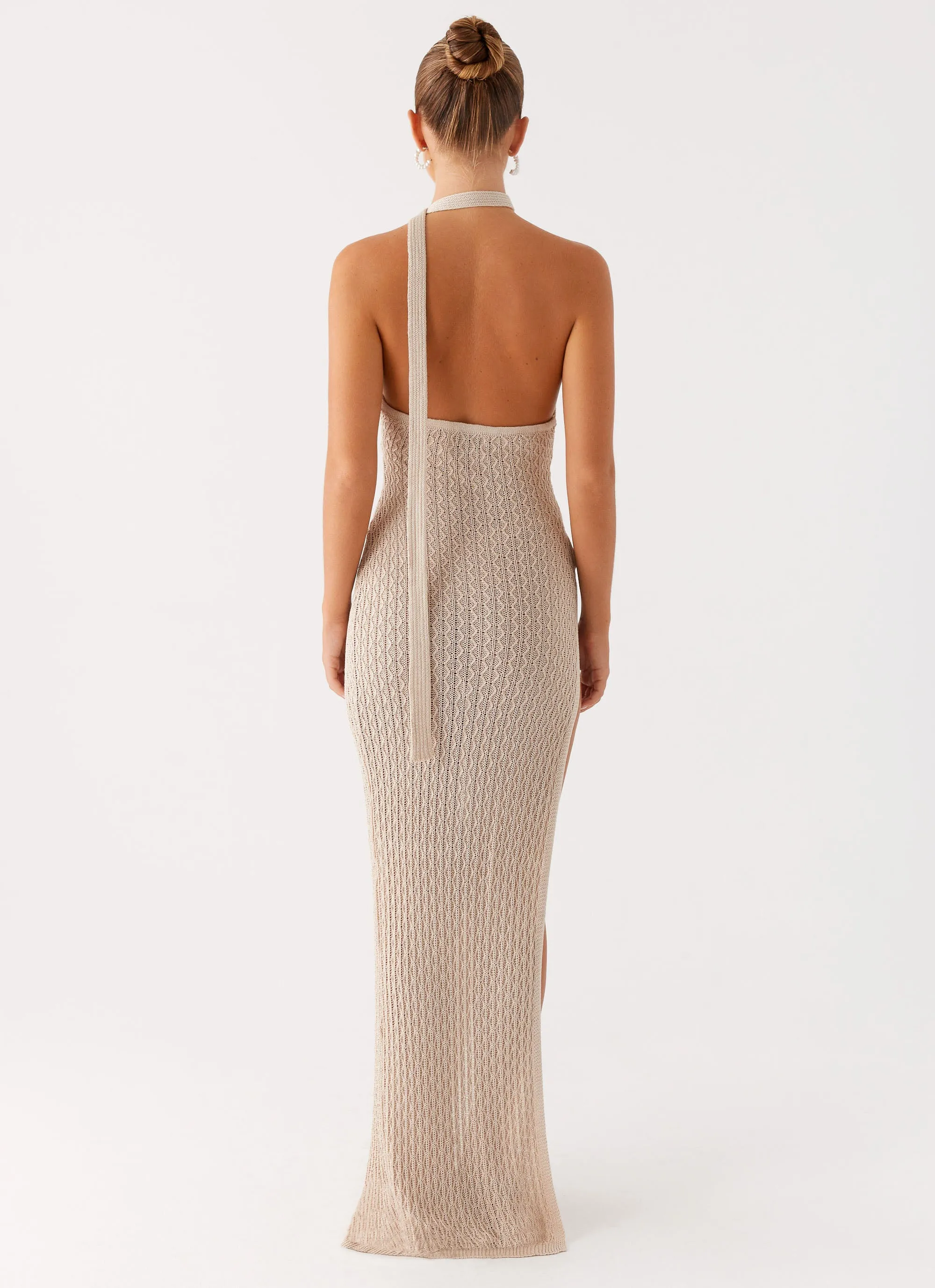 Carryn Knit Maxi Dress - Beige