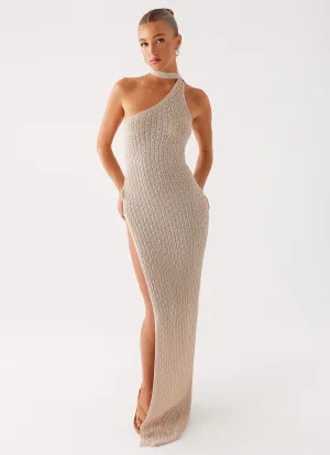 Carryn Knit Maxi Dress - Beige