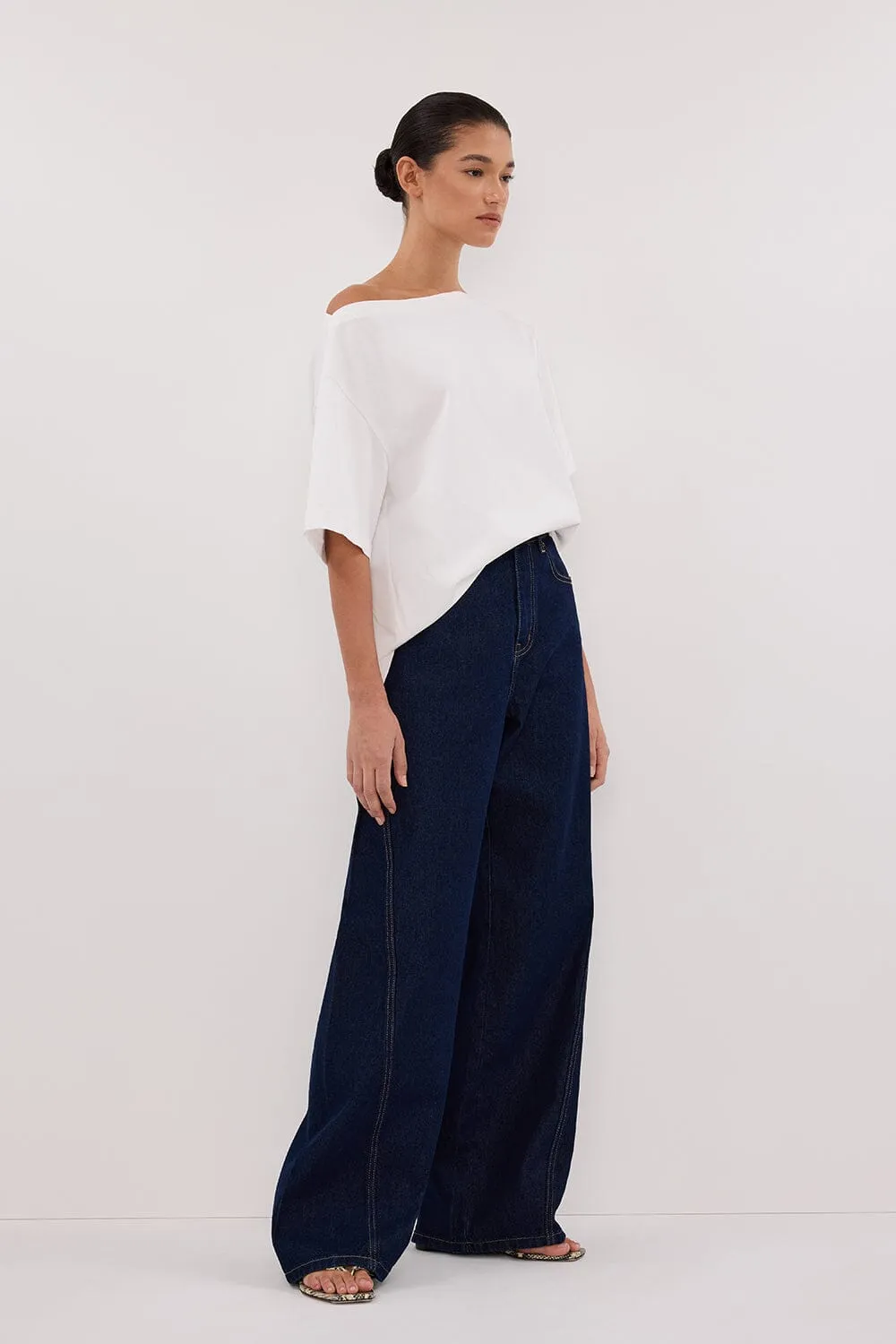 CARSON INDIGO TALL WIDE LEG JEAN