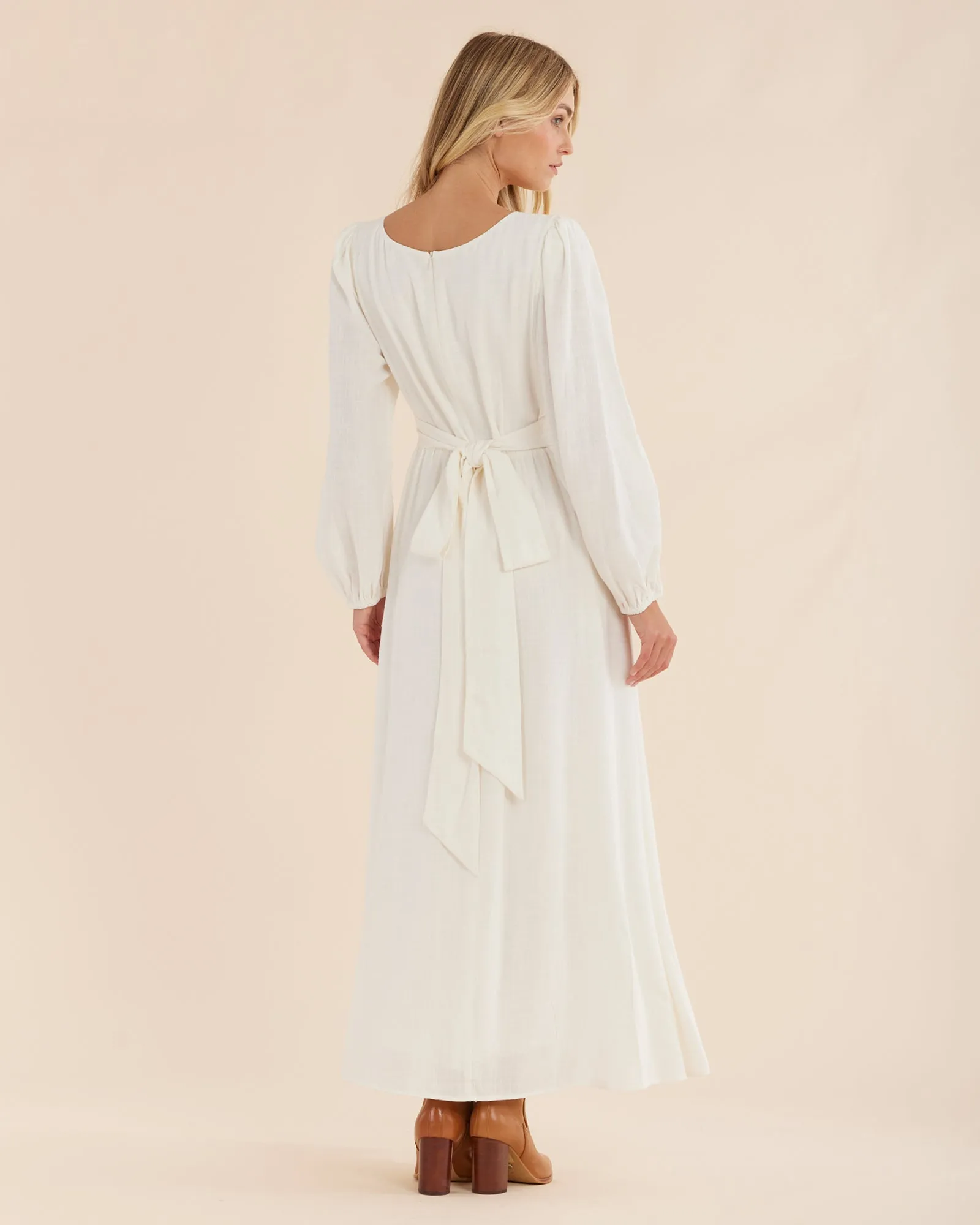 Chelsea V Neck Maxi Dress - Ivory