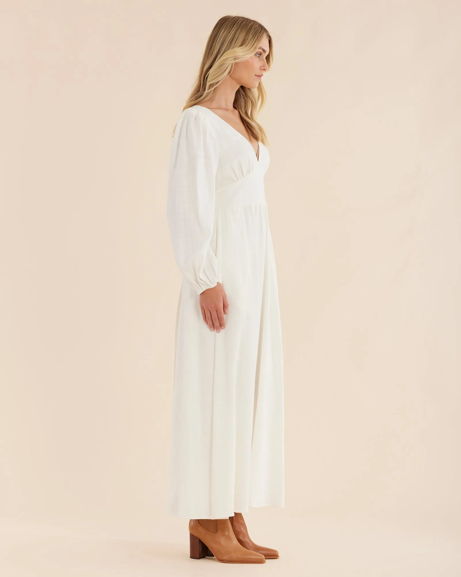 Chelsea V Neck Maxi Dress - Ivory