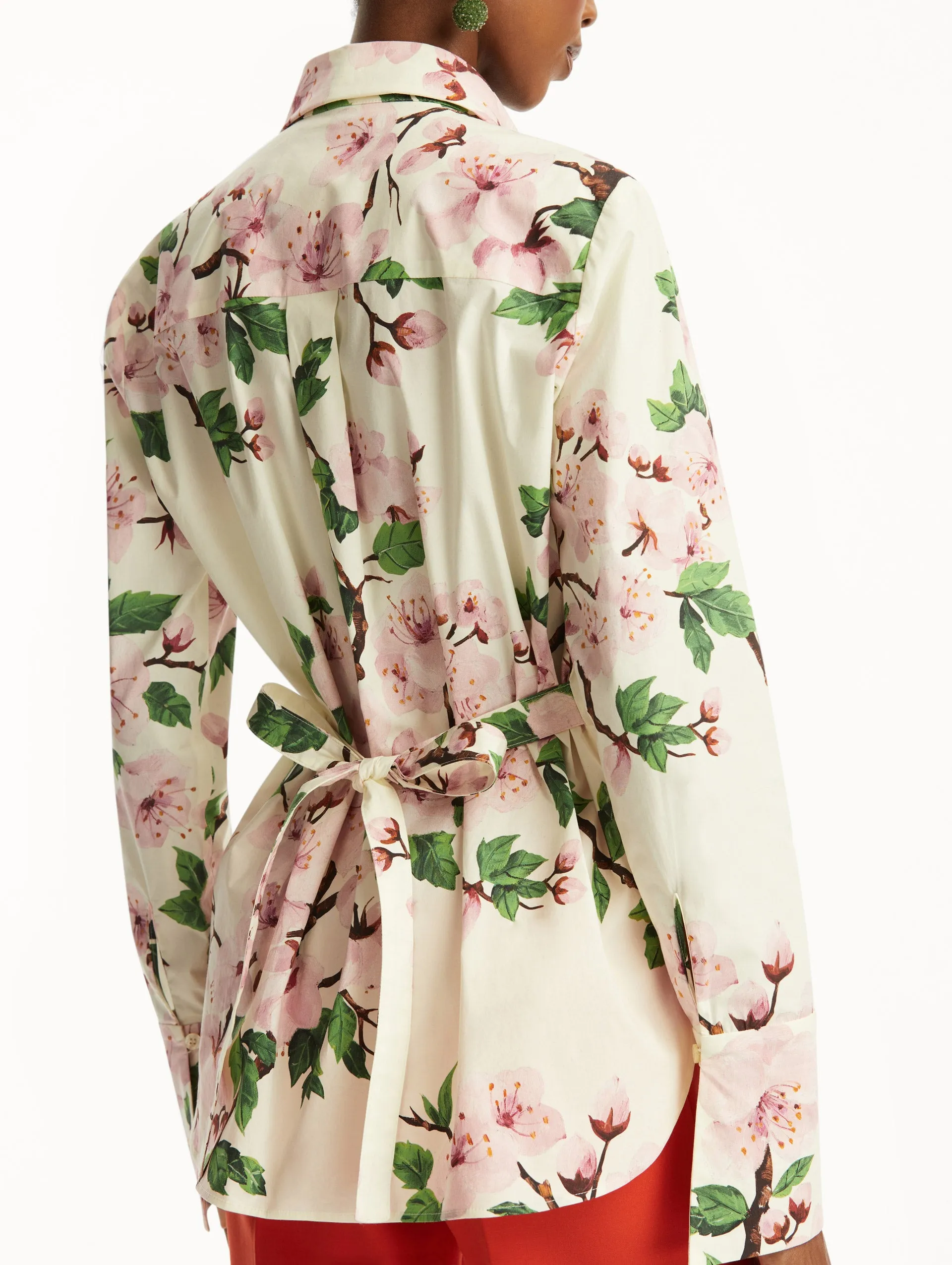 Cherry Blossom Cotton Poplin Blouse