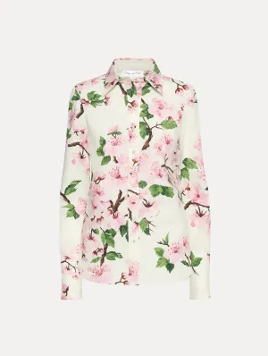 Cherry Blossom Cotton Poplin Blouse