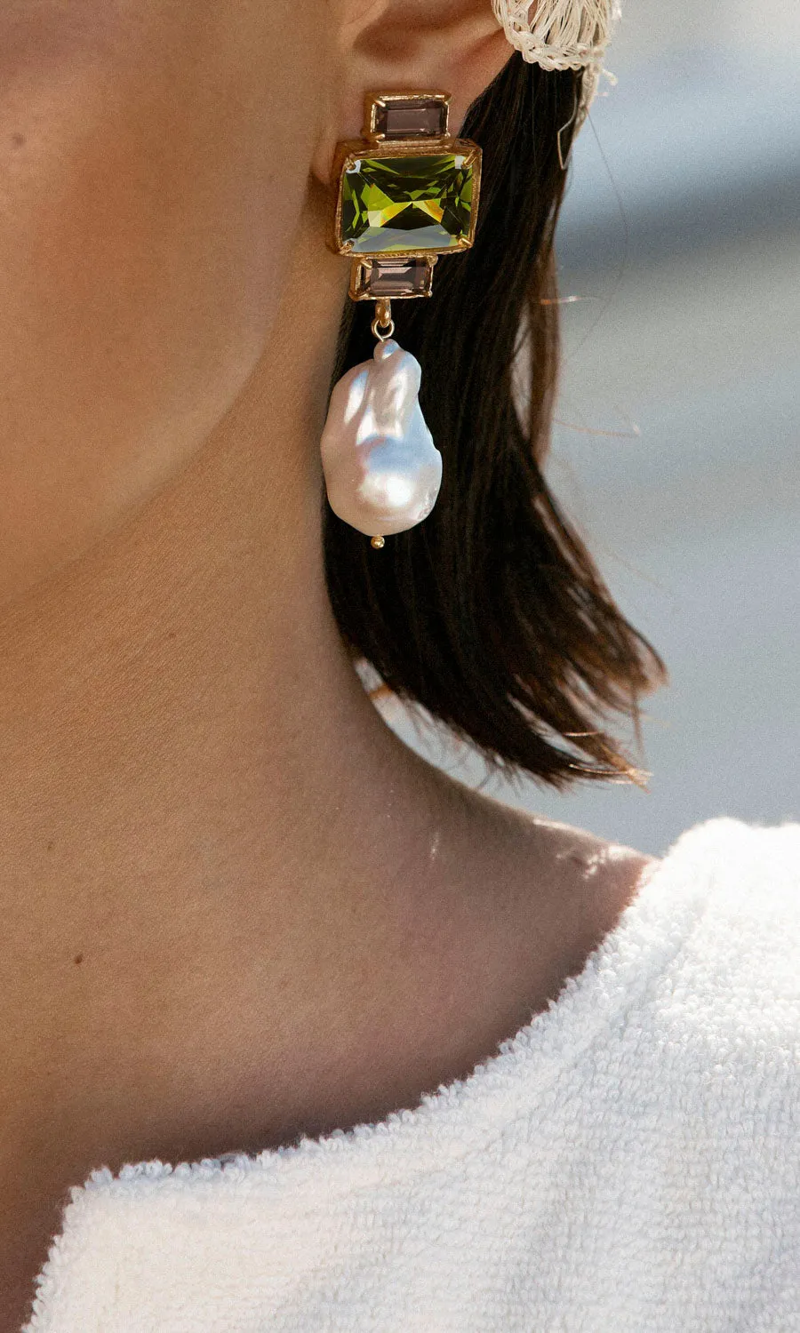 Christie Nicolaides Bambina Earrings - Dark Green
