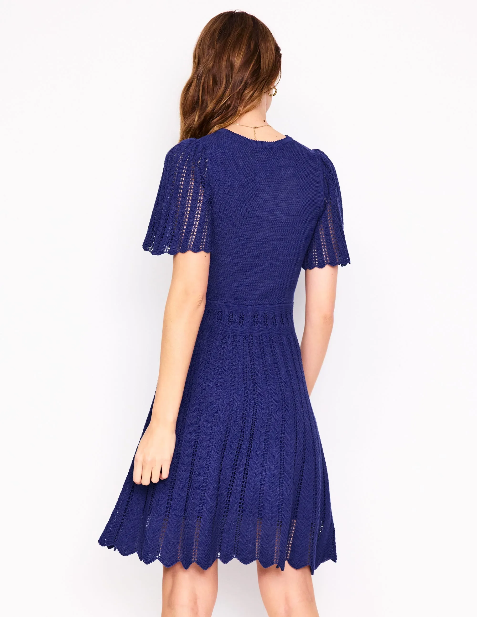 Cotton Stitch Crew Dress-Twilight Blue