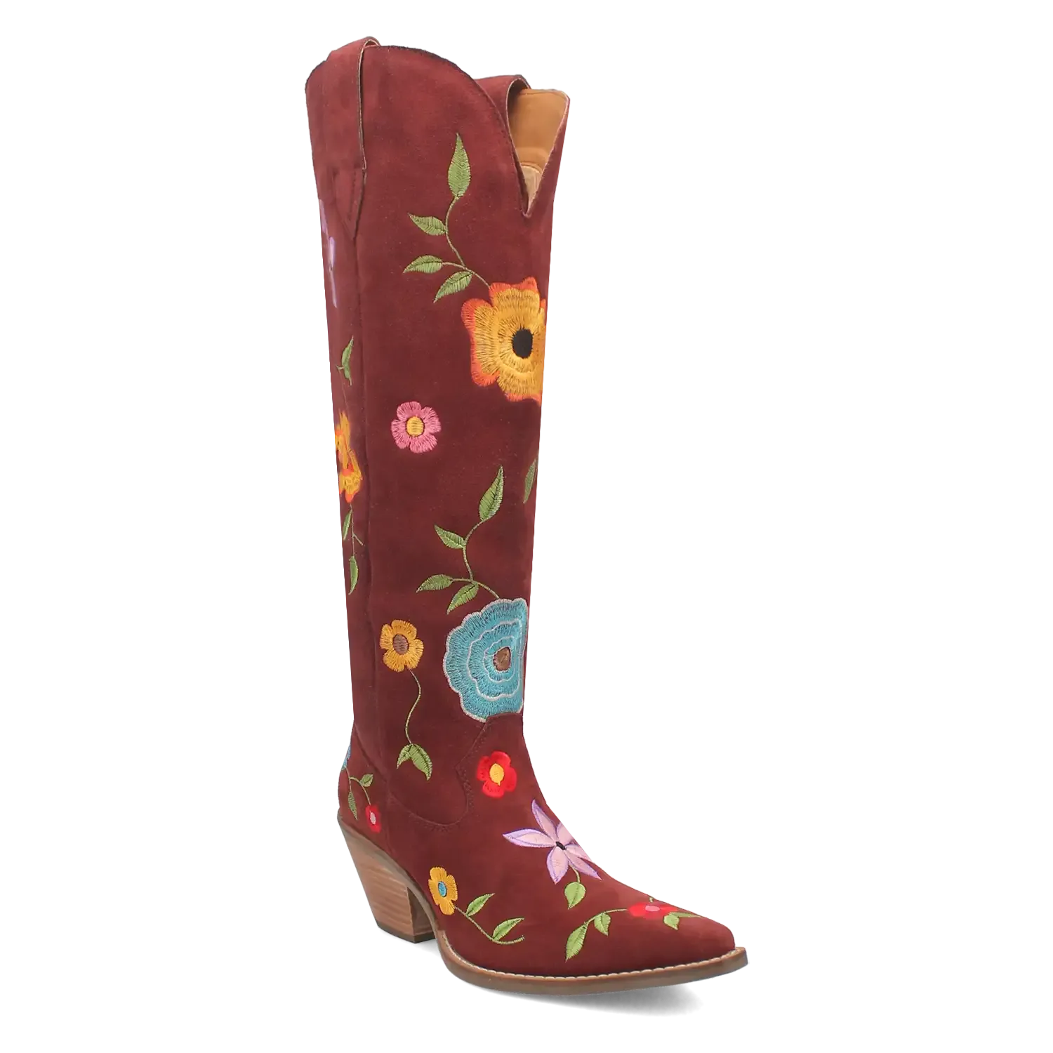 Dingo Flower Power - Women's Suede Leather Cowgirl Boots