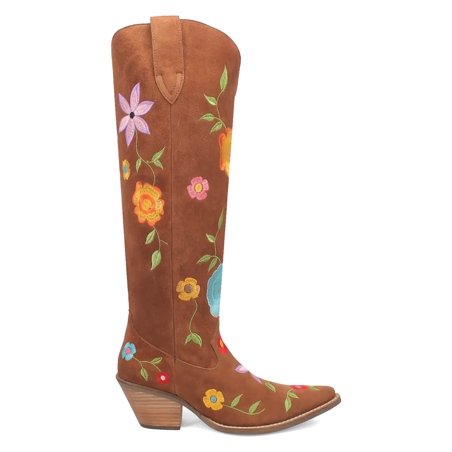 Dingo Flower Power - Women's Suede Leather Cowgirl Boots
