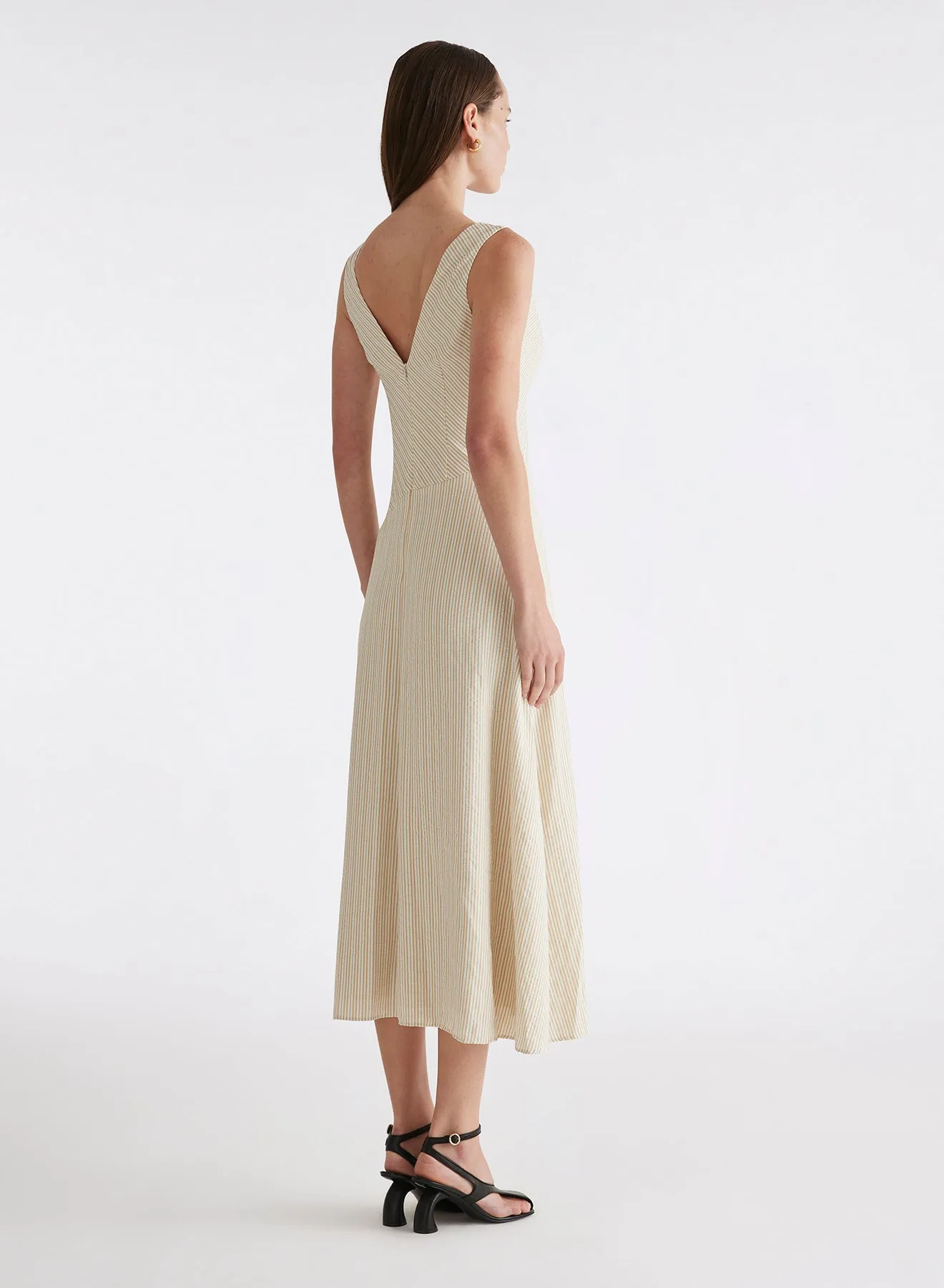 EVELYN DRESS (GOLD STRIPE)