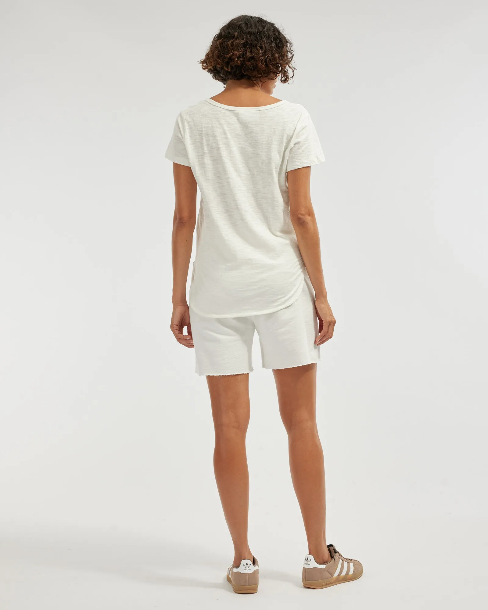 Fallon Rounded Hem Tee - White
