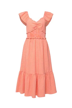 Gidget Dress in Orange Gingham