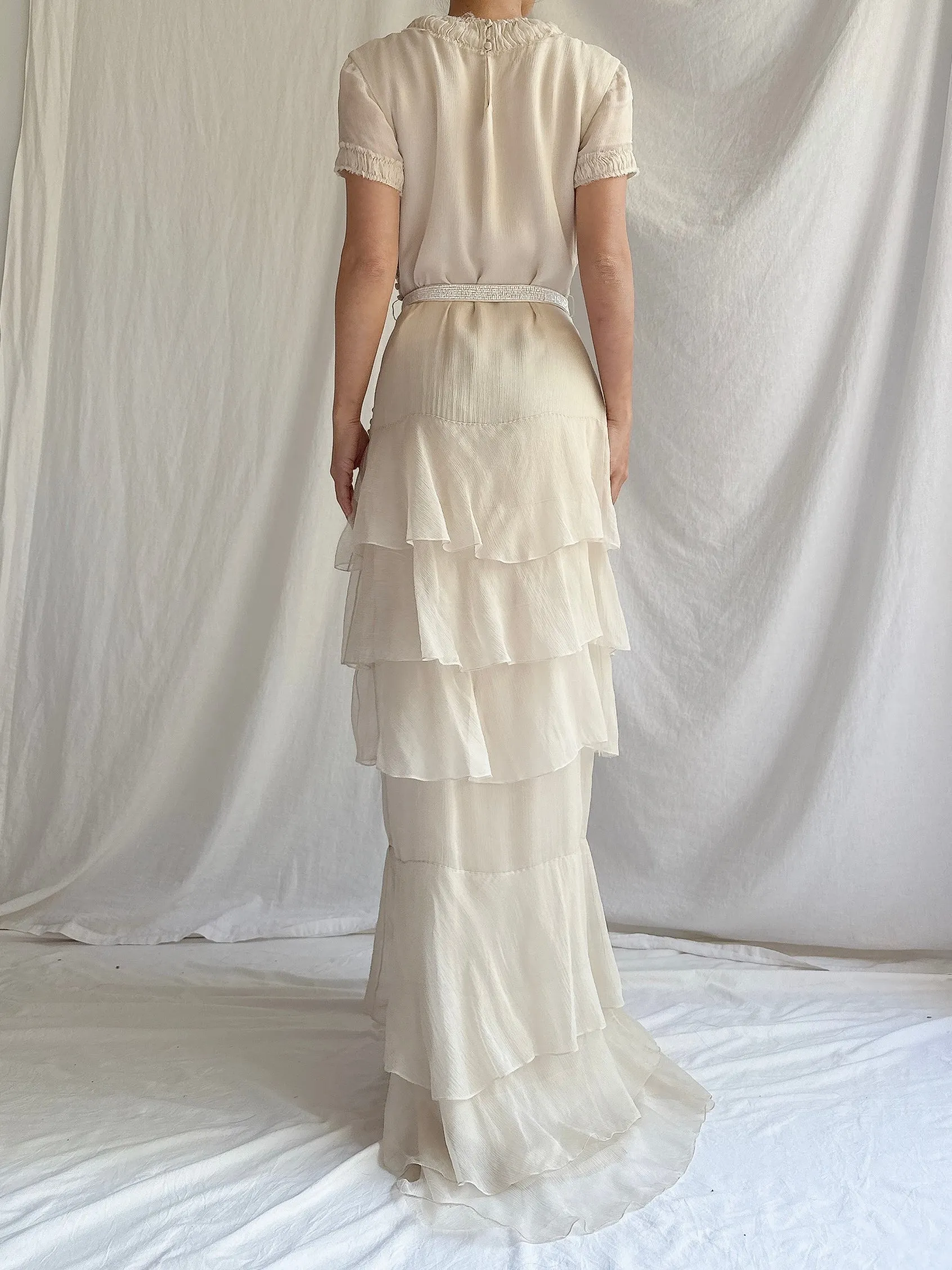 J. Mendel Silk Tiered Gown - S/M