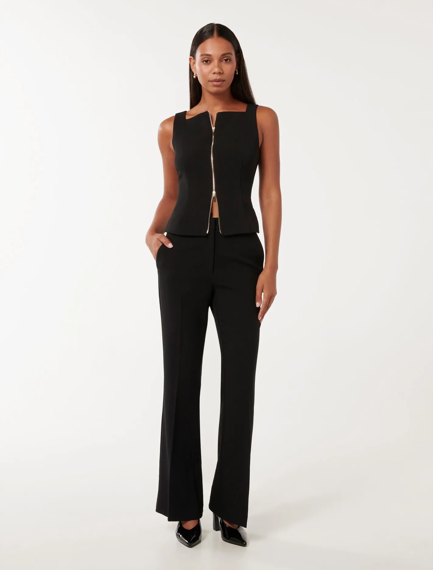 Joslyn Zip Front Bodice Top