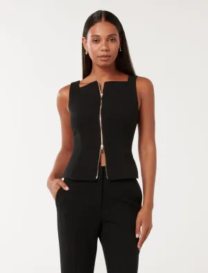 Joslyn Zip Front Bodice Top