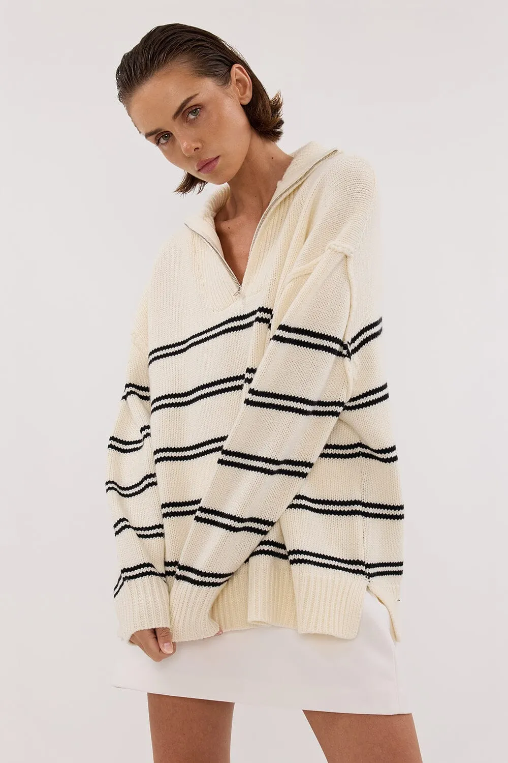 KATE CREAM STRIPE KNIT JUMPER