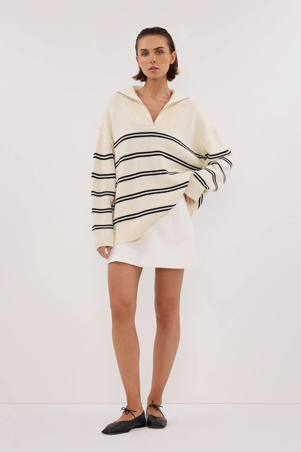 KATE CREAM STRIPE KNIT JUMPER