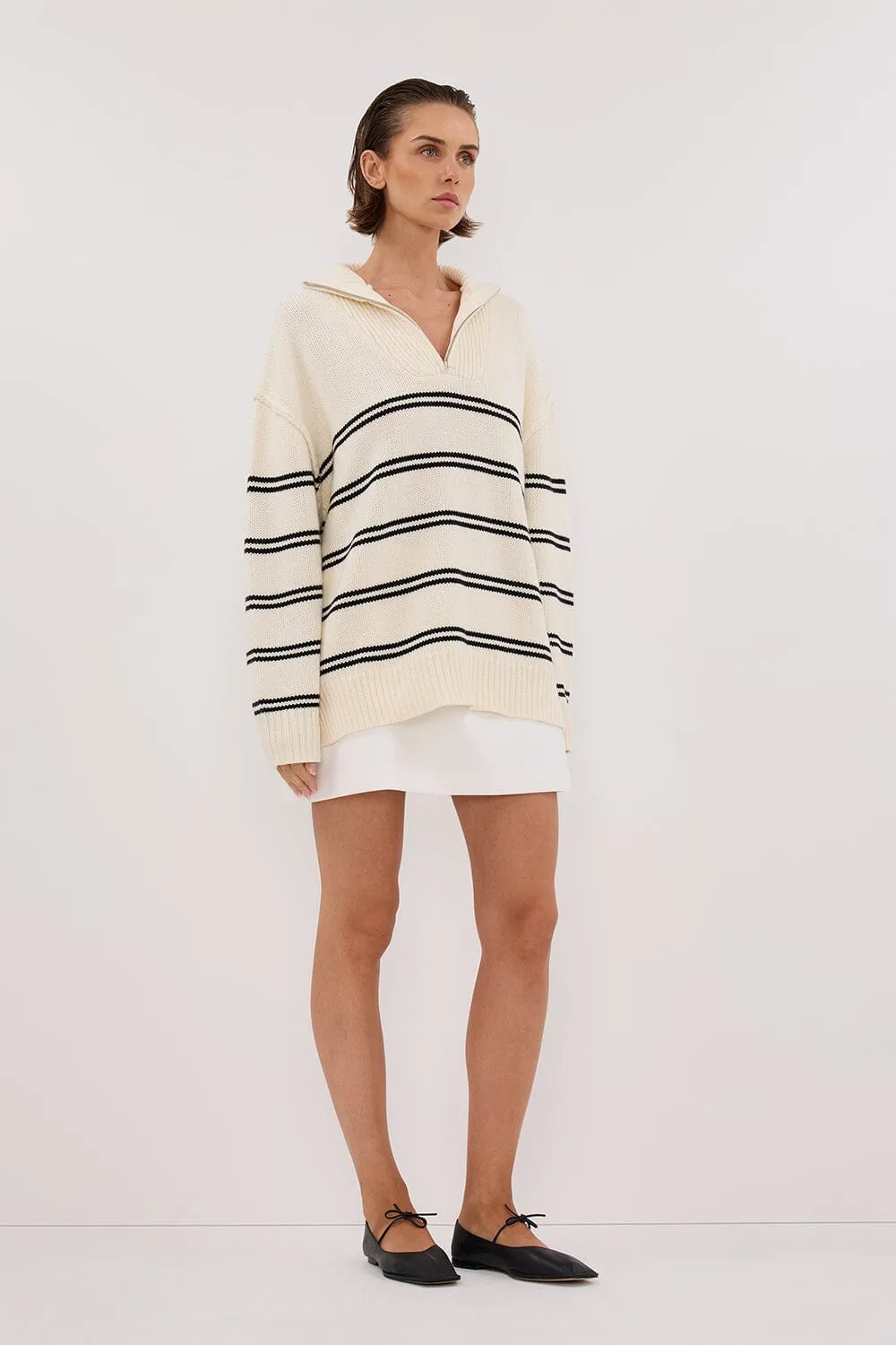 KATE CREAM STRIPE KNIT JUMPER