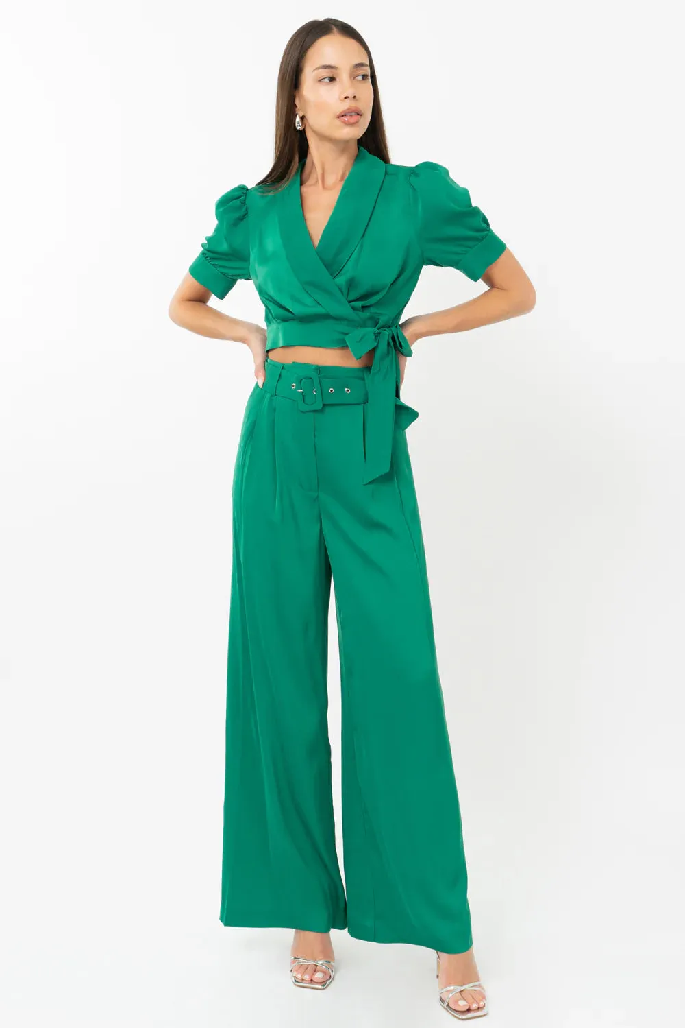 Keva High Waist Belted Trousers