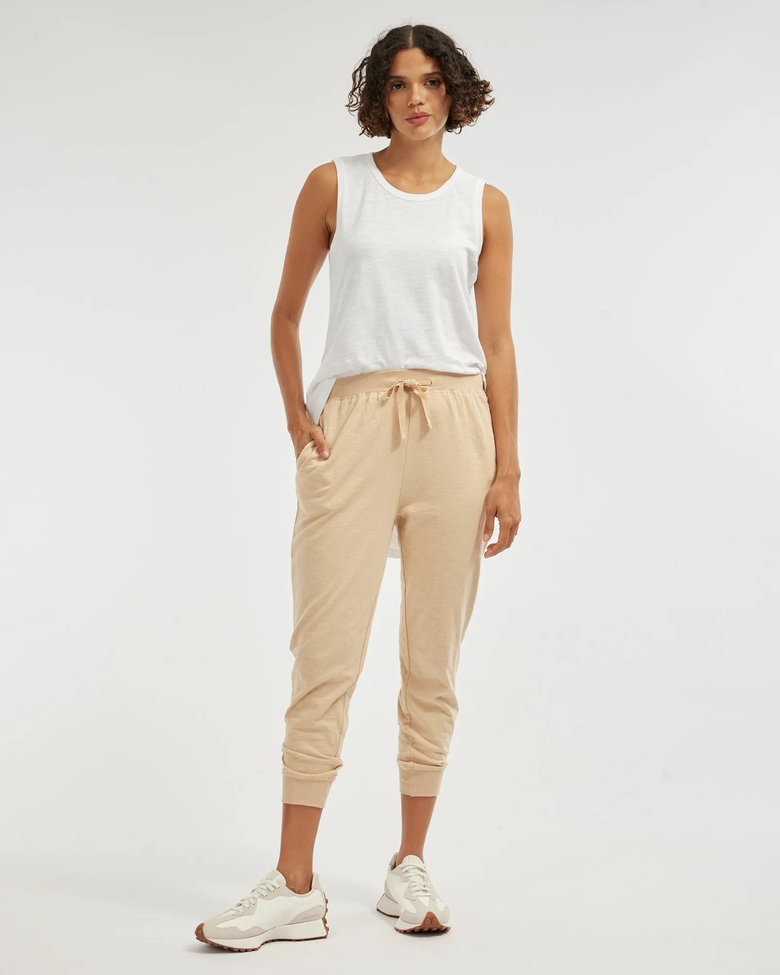 Kieran Cropped Jogger - Hummus