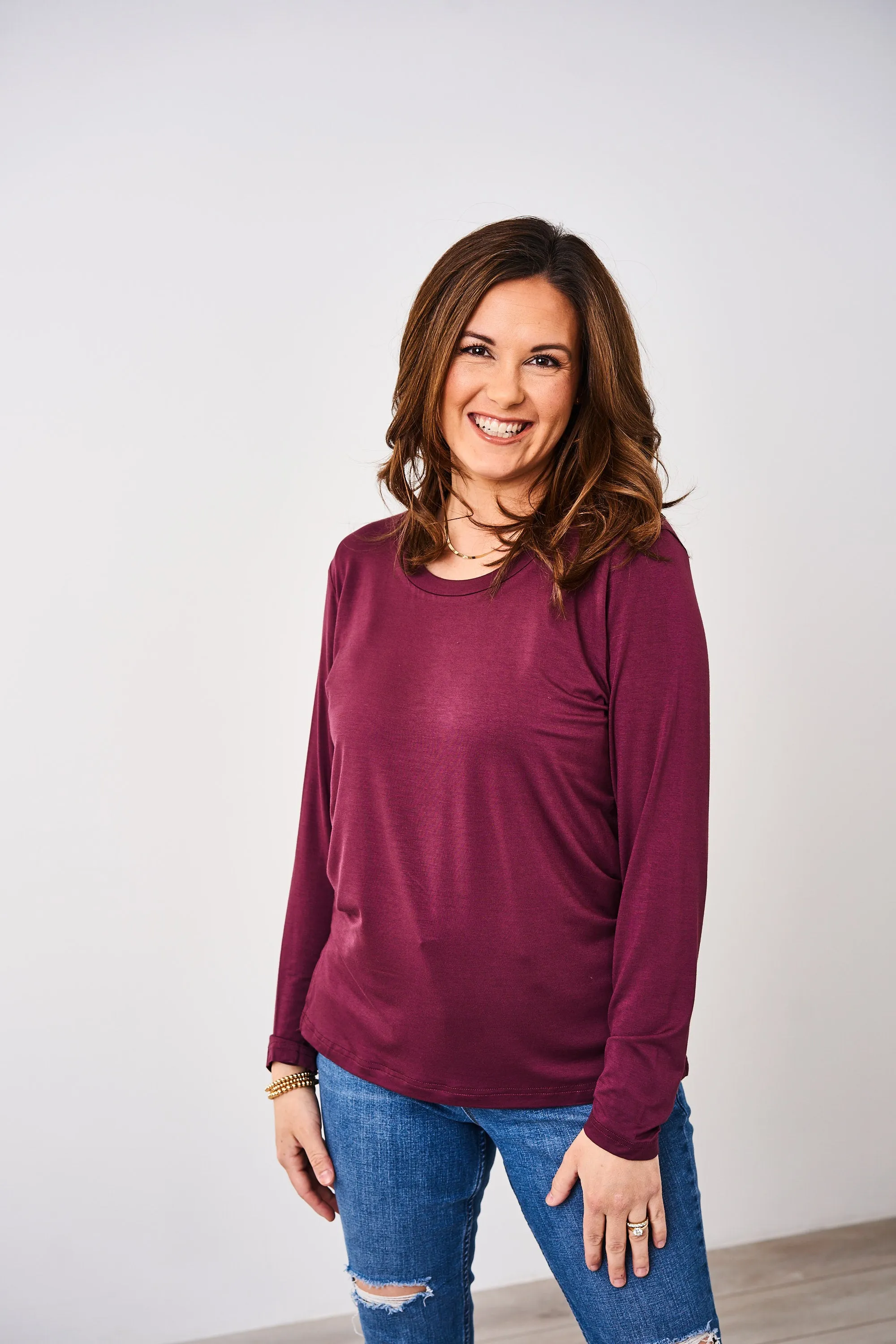 Latched Mama Classic Crewneck Long Sleeve Nursing Top - Final Sale