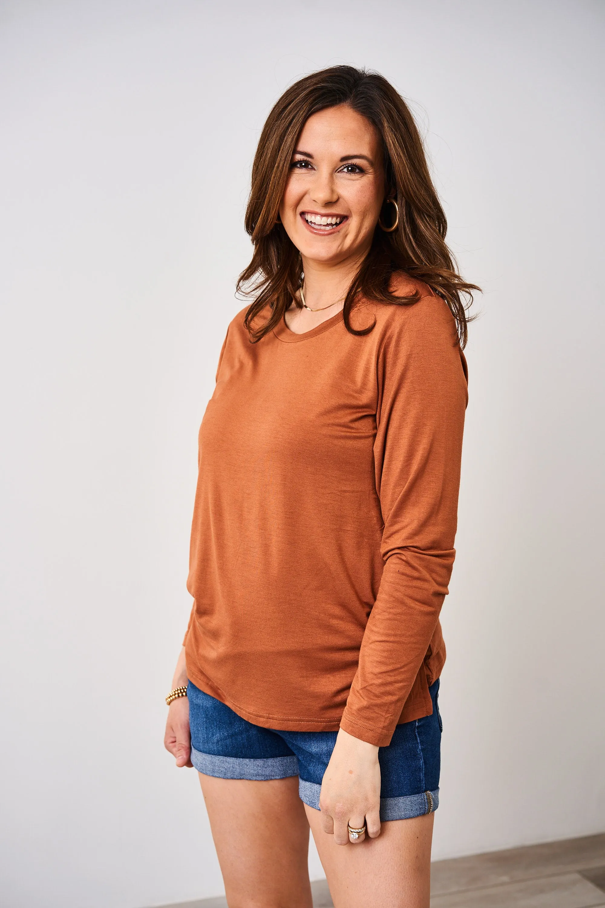 Latched Mama Classic Crewneck Long Sleeve Nursing Top - Final Sale