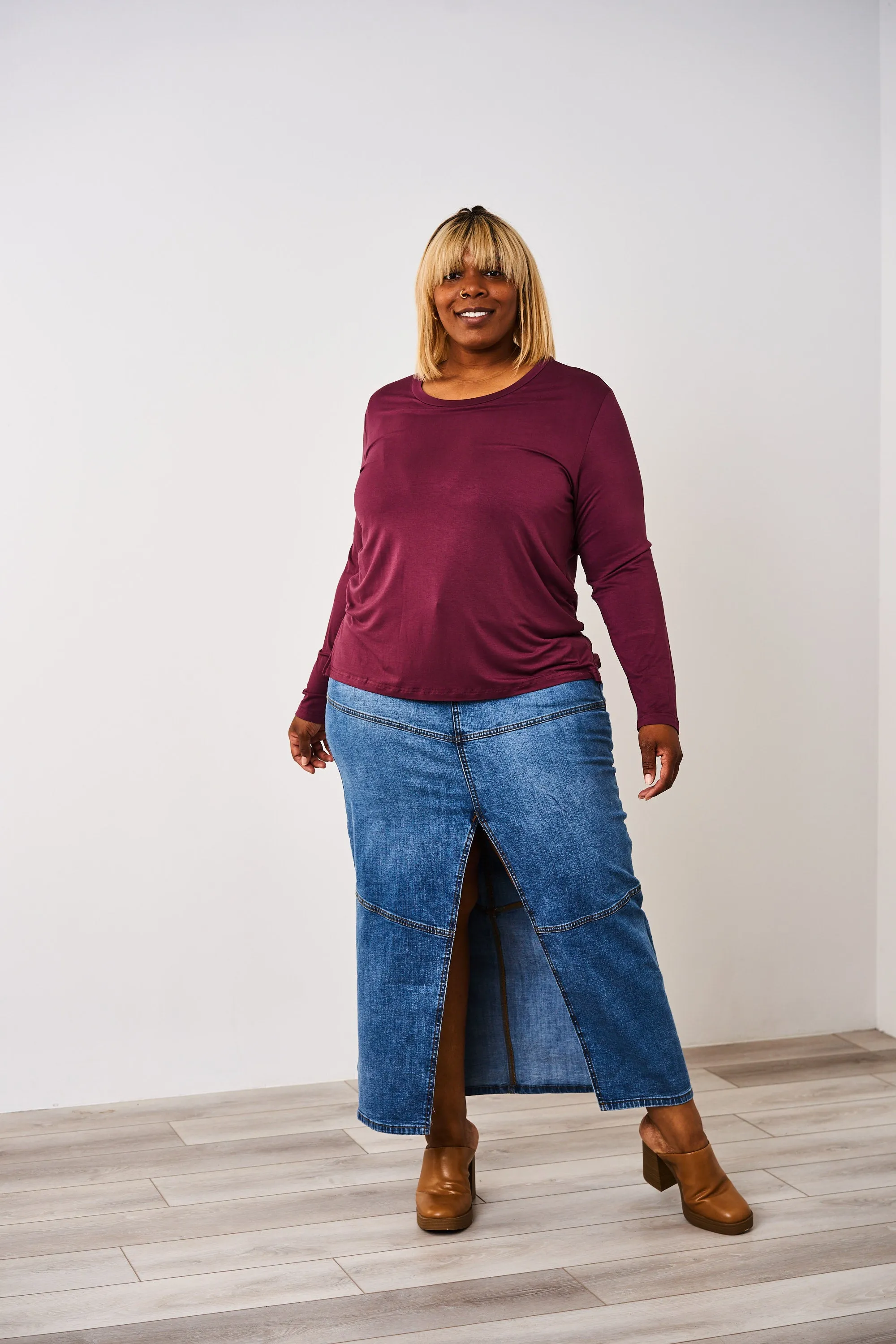 Latched Mama Classic Crewneck Long Sleeve Nursing Top - Final Sale