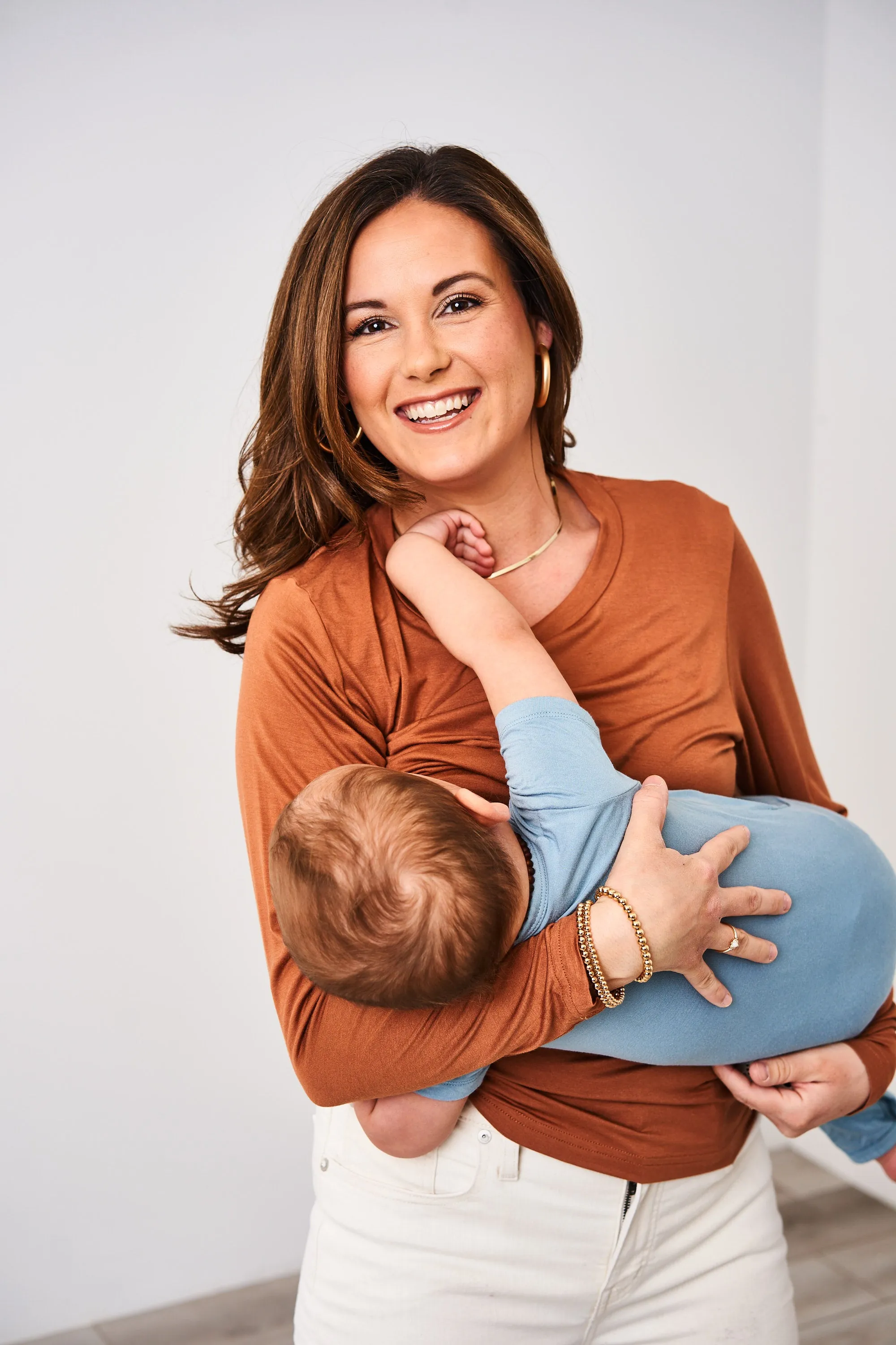 Latched Mama Classic Crewneck Long Sleeve Nursing Top - Final Sale