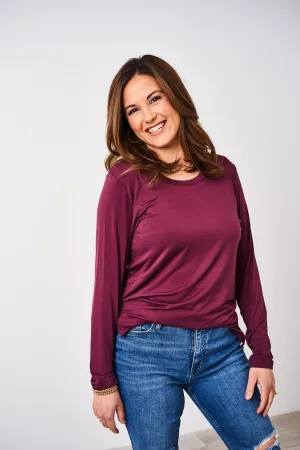 Latched Mama Classic Crewneck Long Sleeve Nursing Top - Final Sale