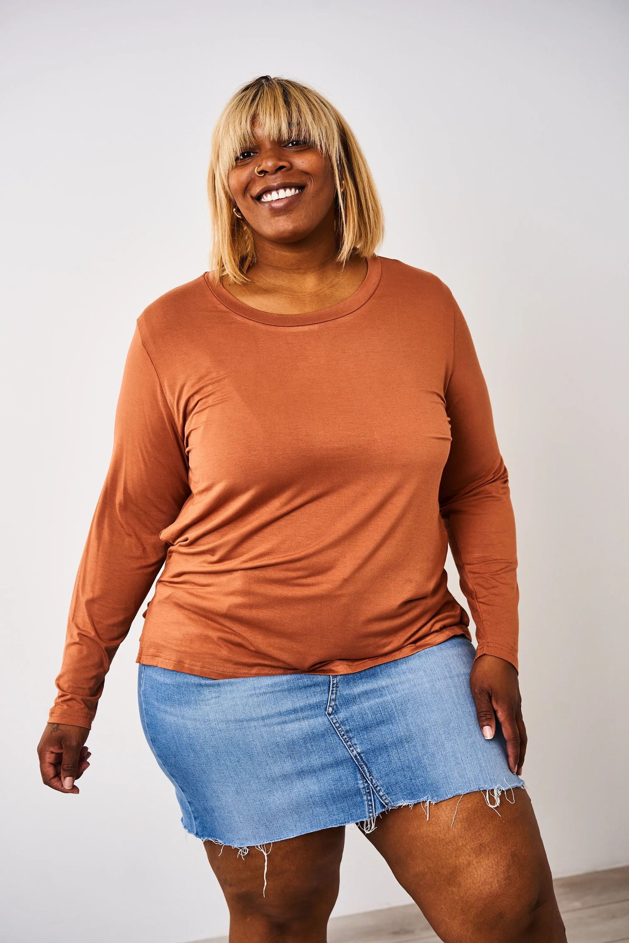 Latched Mama Classic Crewneck Long Sleeve Nursing Top - Final Sale
