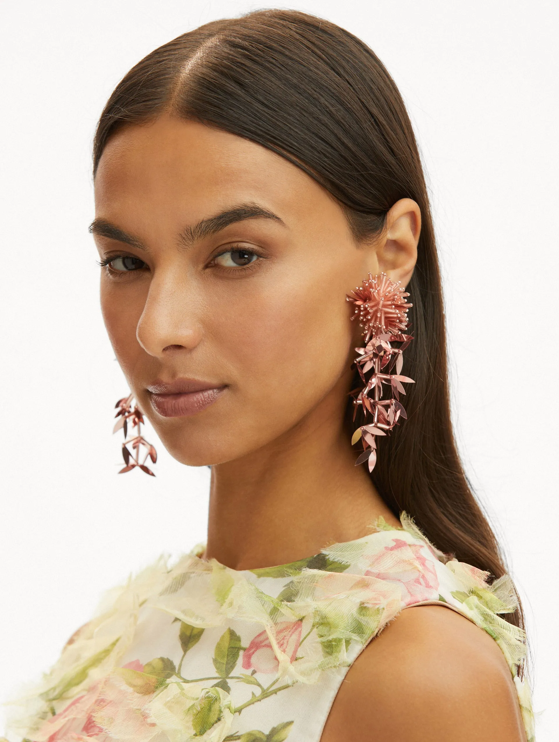 Leaf Tassel Clip-On Earrings
