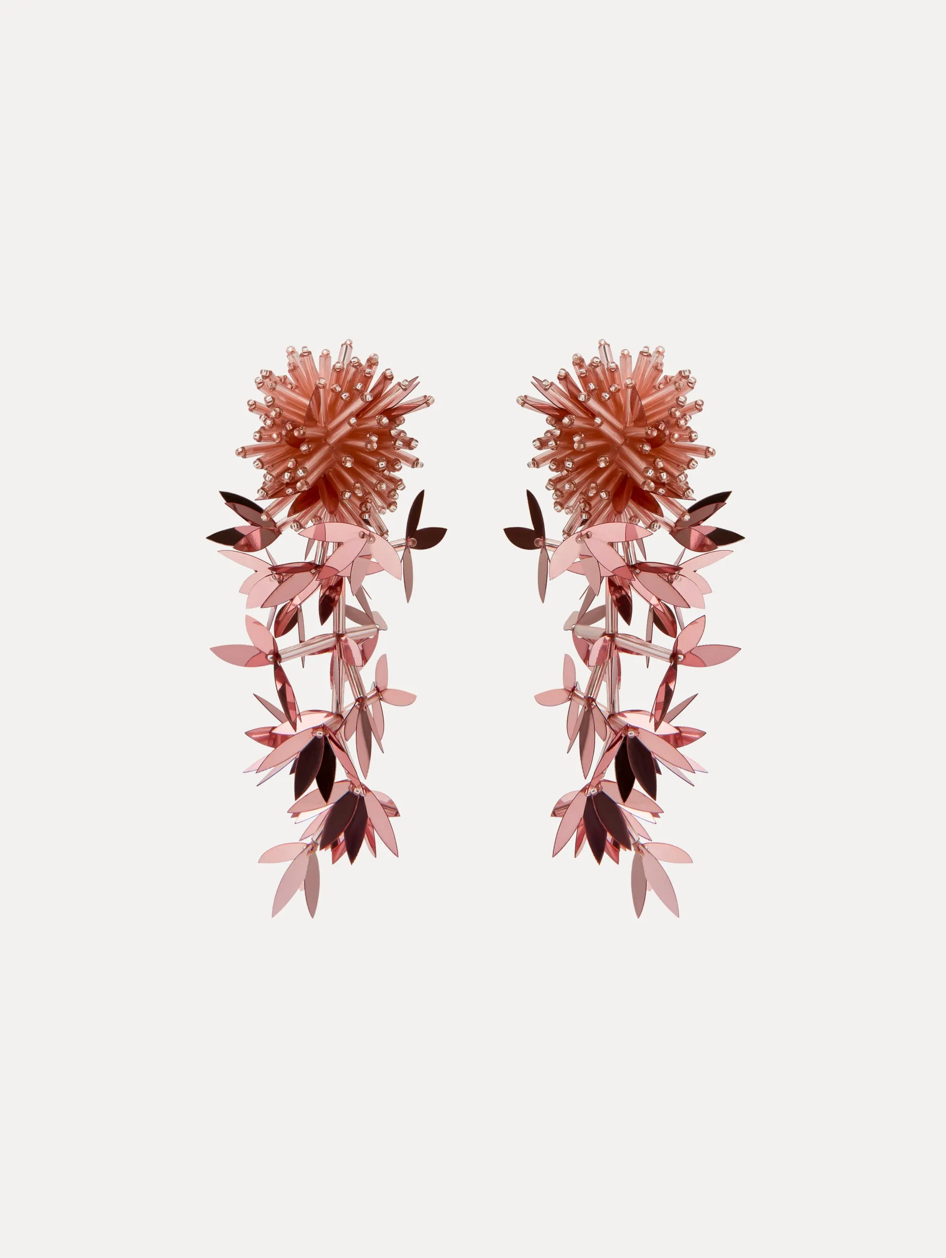 Leaf Tassel Clip-On Earrings