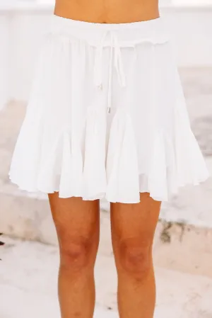 Look Your Way White Ruffled Skort
