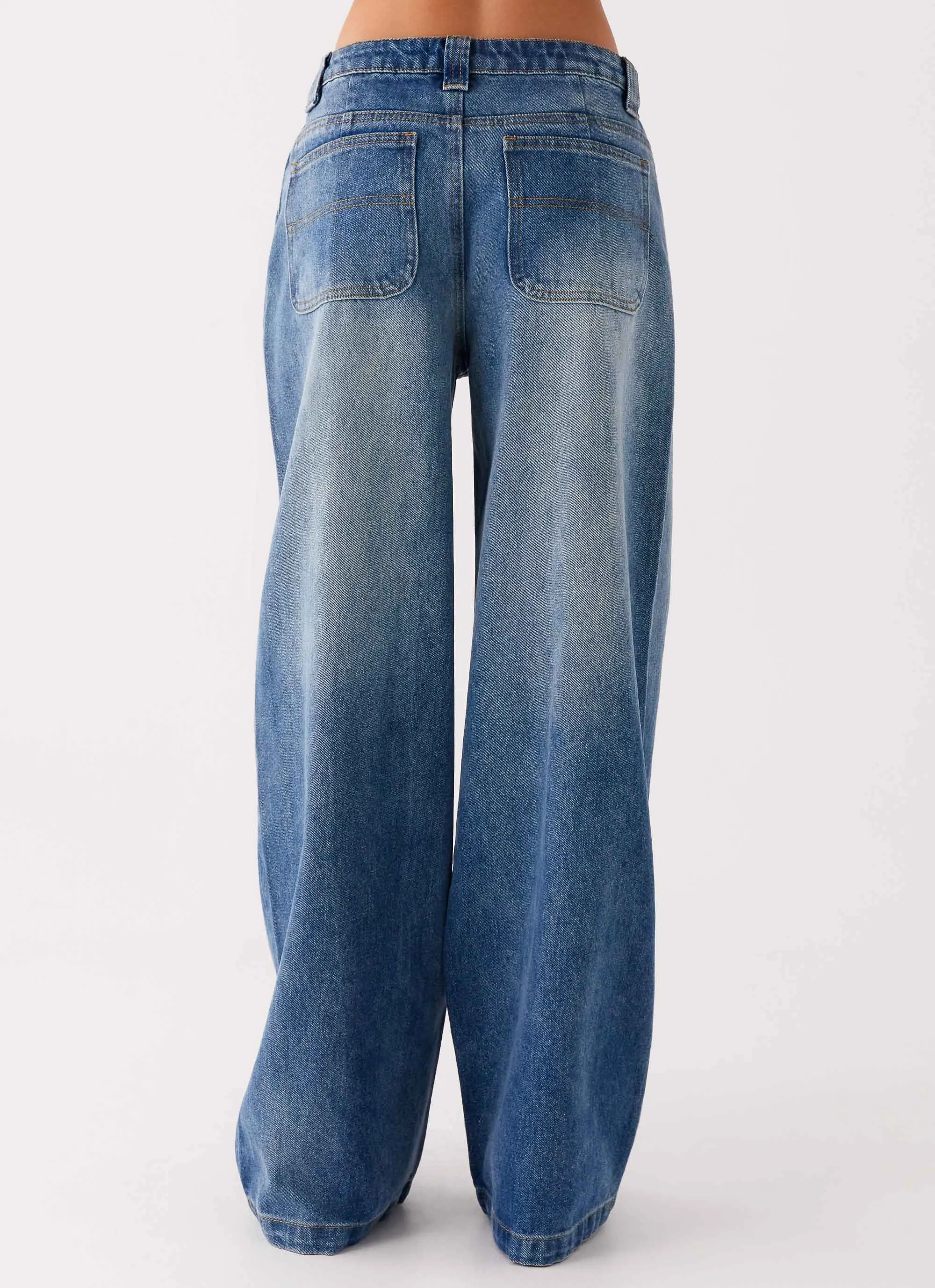 Midwest Low Rise Jeans - Powder Wash Blue