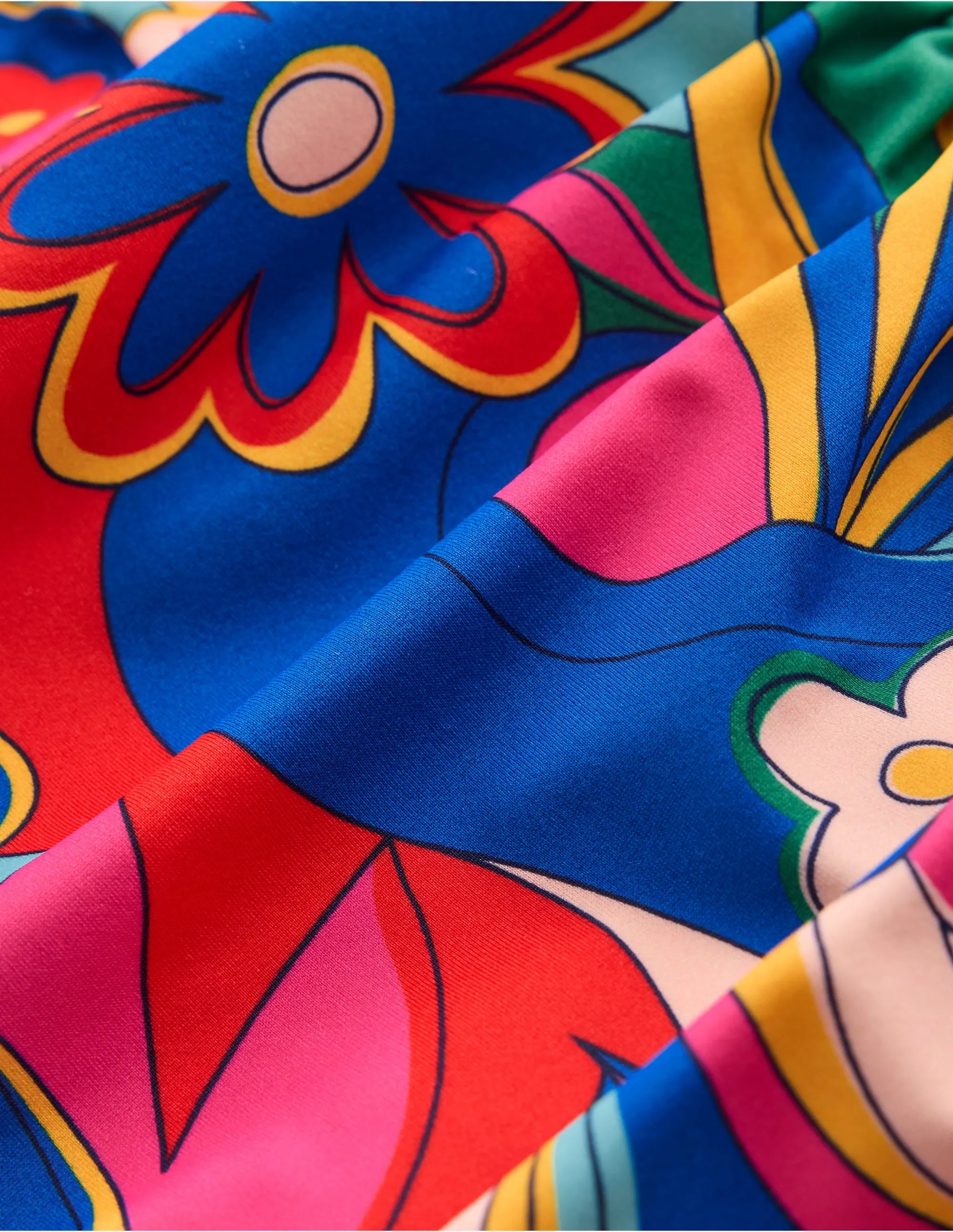 Mykonos Deep V Swimsuit-Multi. Blossomy Pop
